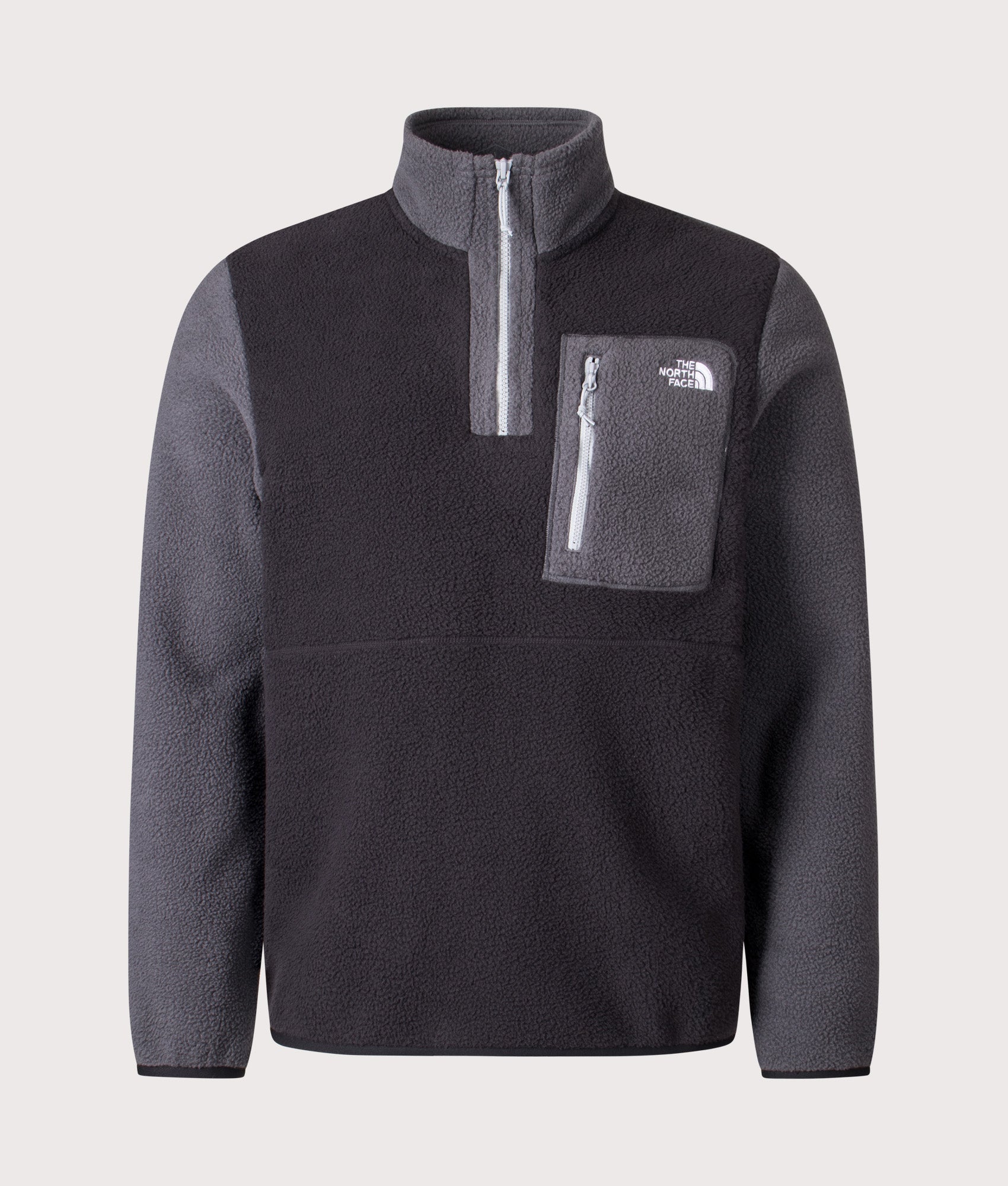 Yumiori Quarter Zip Fleece Sweatshirt in TNF Black/Asphalt Grey/Monument Grey  | The North Face | EQVVS | Front shot 