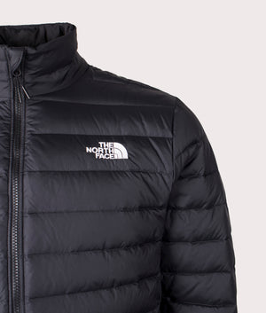 The North Face Classic Down Jacket in TNF Black at EQVVS Menswear. Front detail shot.