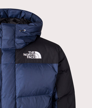 The North Face Himalayan Down Parka in Summit Navy/TNF Black at EQVVS Menswear. Detail Shot.