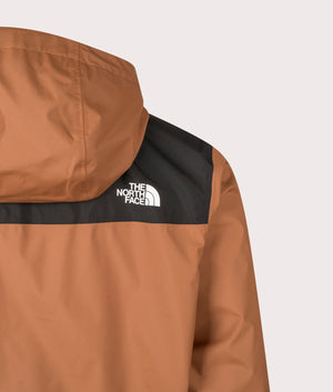 The North Face Antora Jacket in Burnt Umber/TNF Black at EQVVS Menswear. Back Detail shot. 