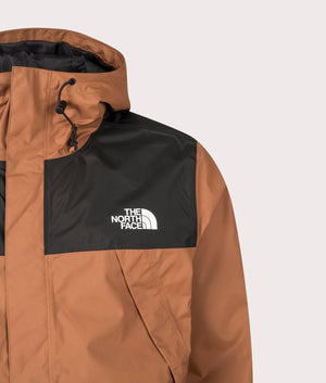 The North Face Antora Jacket in Burnt Umber/TNF Black at EQVVS Menswear. Detail shot. 