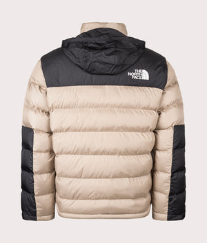 The North Face Limbara Insulated Jacket in Mushroom Grey at EQVVS Menswear. Hood back shot. 
