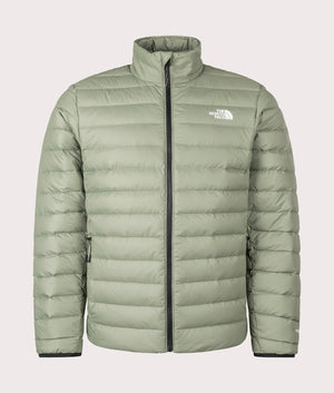  The North Face Classic Down Jacket in Bark Mist at EQVVS Menswear. Front Shot. 