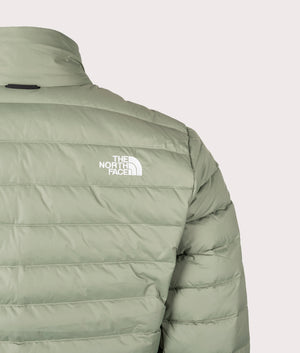  The North Face Classic Down Jacket in Bark Mist at EQVVS Menswear. Back detail shot.