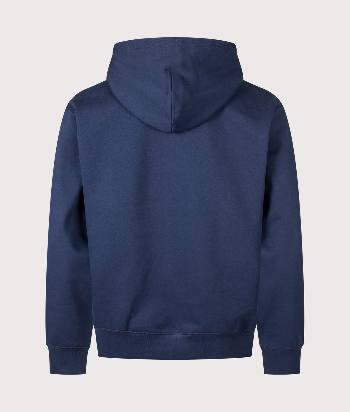 The North Face Relaxed Fit Essential Simple Dome Hoodie in Summit Navy at EQVVS Menswear. Back shot.