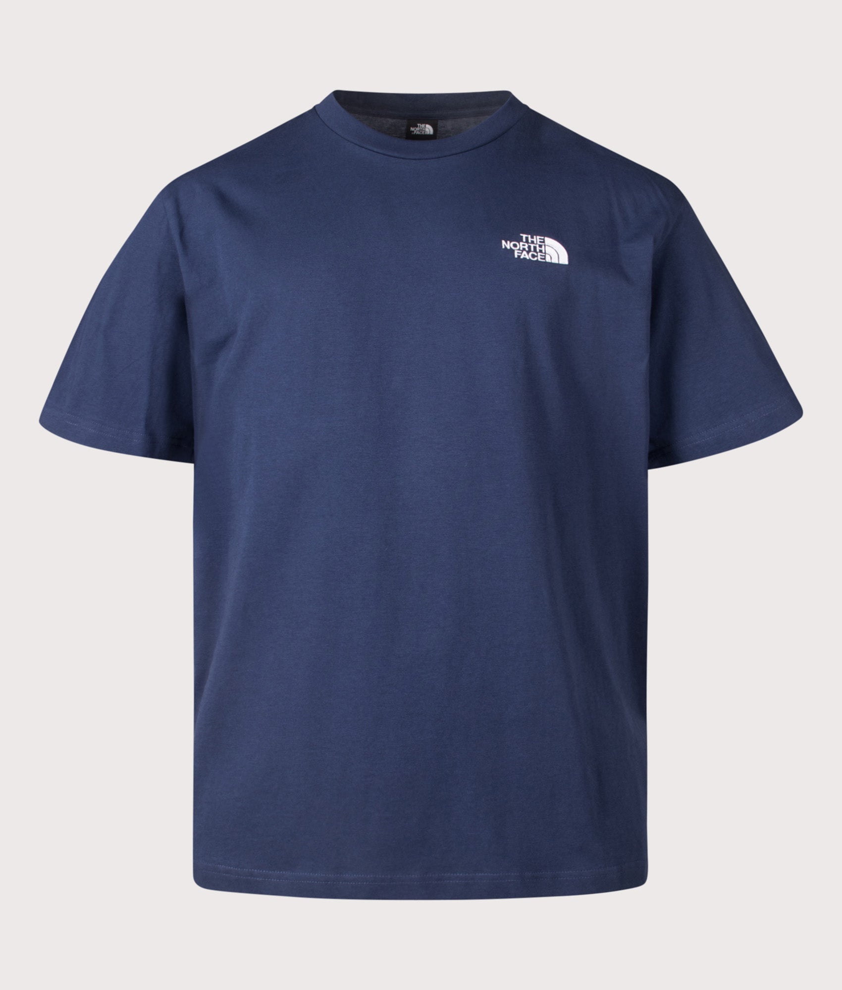 The North Face Essential Oversized T-Shirt in Summit Navy at EQVVS Menswear. Front shot.