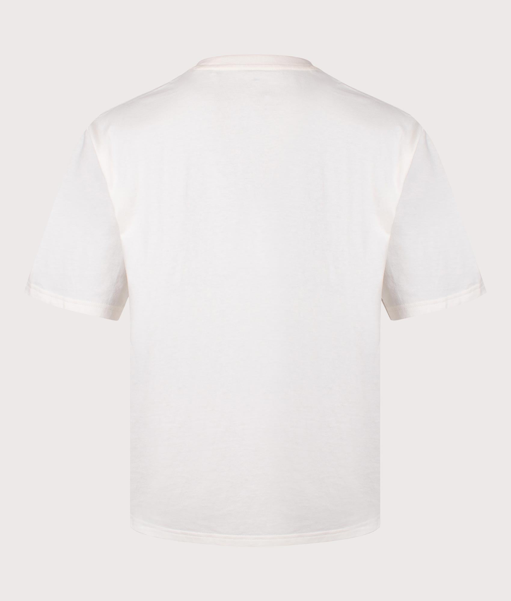 Dickies Lewistown Embroidered T-Shirt in Egret. Shot at EQVVS. Back shot. 