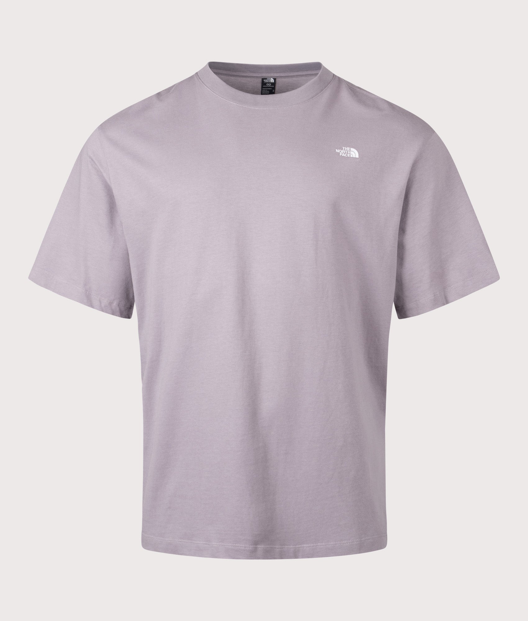 The North Face Essential Simple Dome T-Shirt in Transcendent Grey at EQVVS Menswear. Front shot.