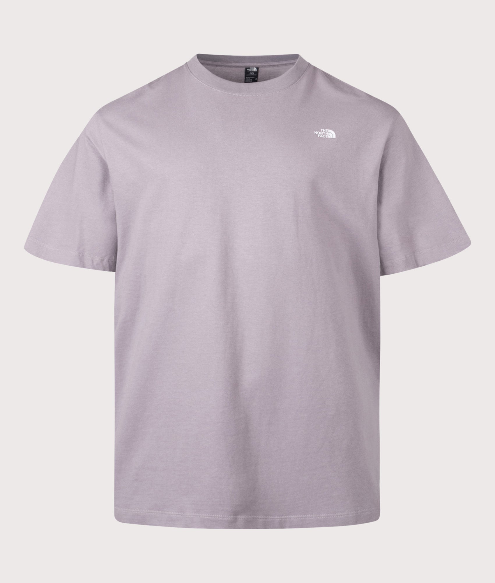The North Face Essential Simple Dome T-Shirt in Transcendent Grey at EQVVS Menswear. Front shot.