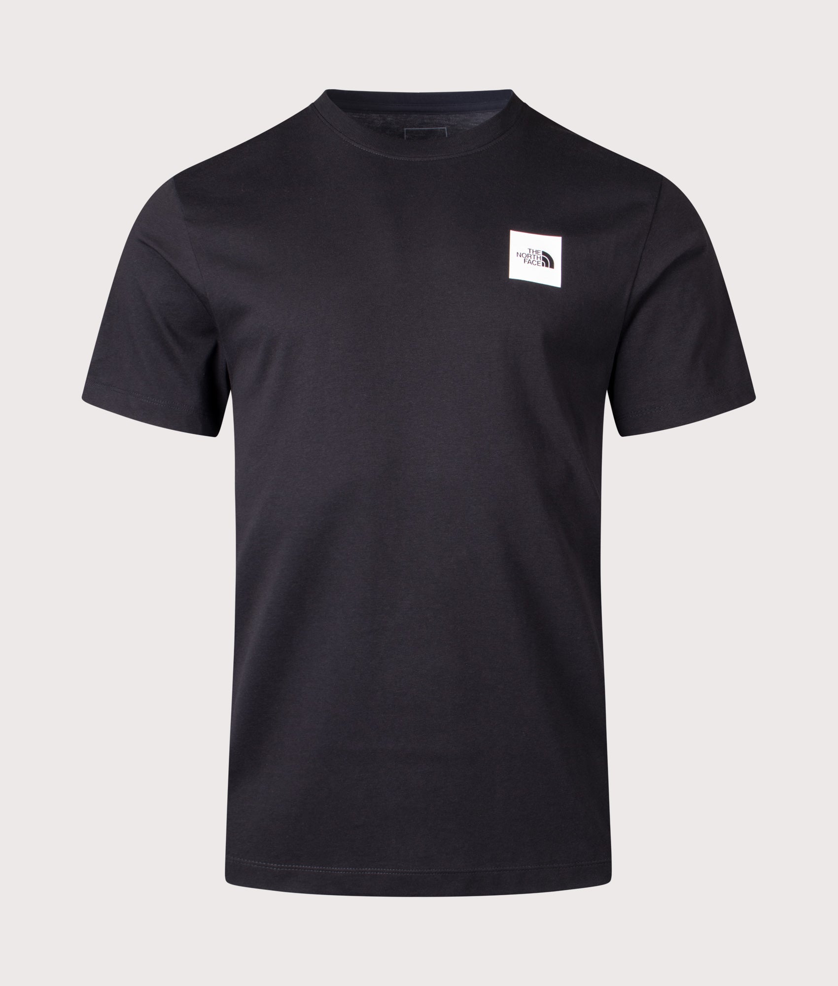 The North Face Evolution Box Half Dome T-Shirt in TNF Black at EQVVS Menswear. Front shot.