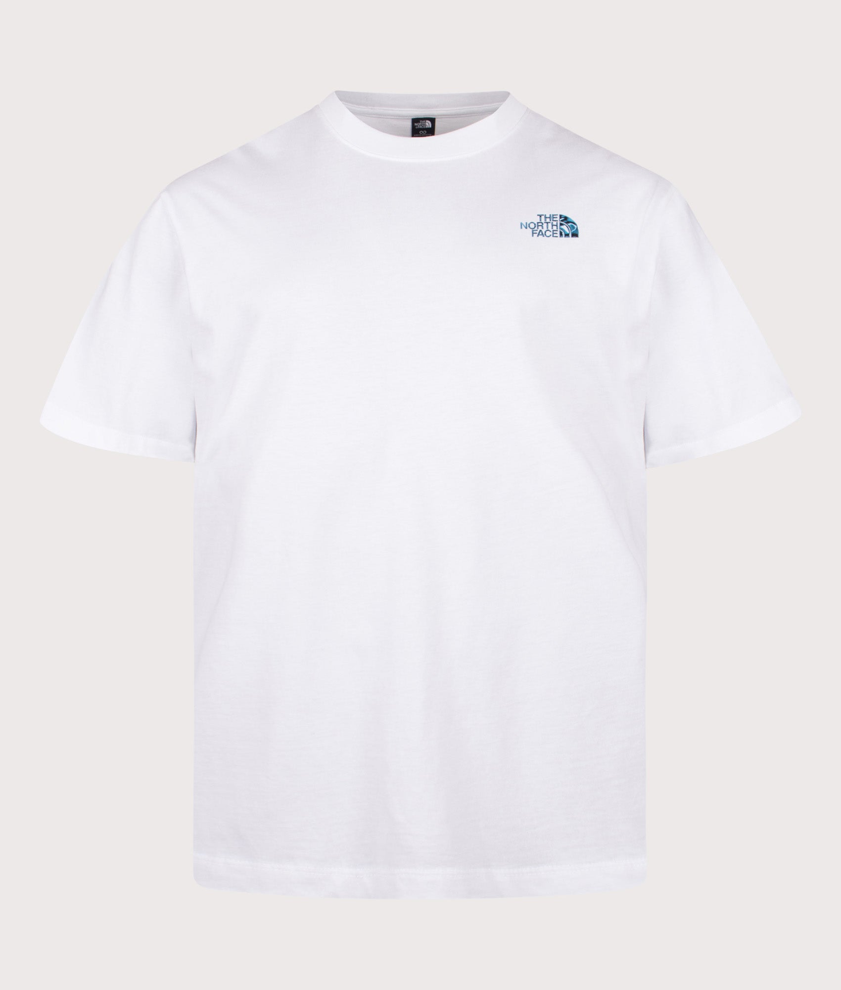 The North Face Oversized Liquid NSE Box Graphic T-Shirt in TNF White at EQVVS Menswear. Front shot.