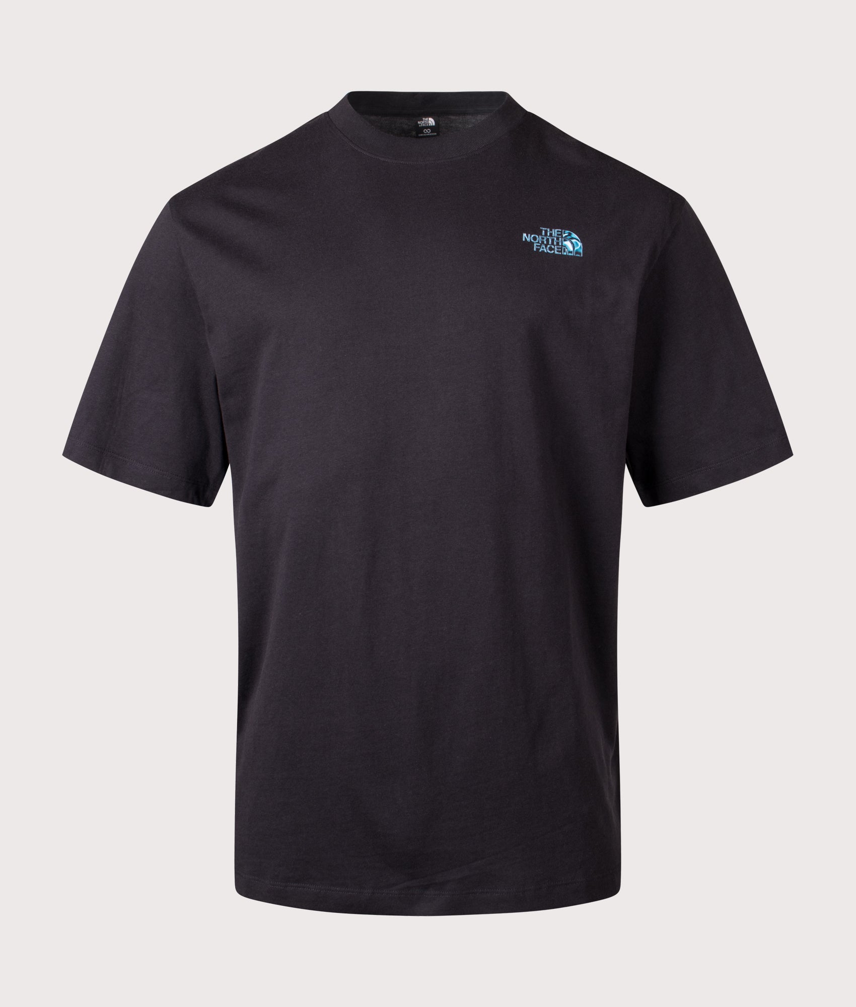 The North Face Oversized Liquid NSE Box Graphic T-Shirt in TNF Black at EQVVS Menswear. Back shot.