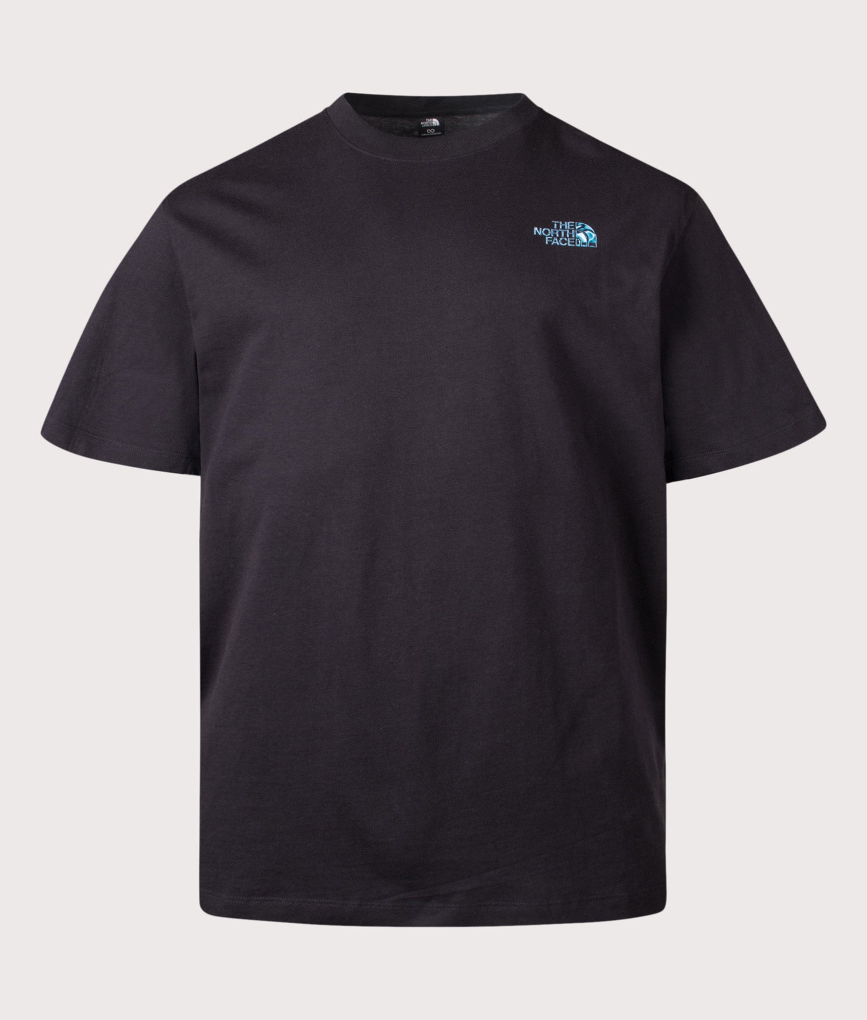 The North Face Oversized Liquid NSE Box Graphic T-Shirt in TNF Black at EQVVS Menswear. Front shot.