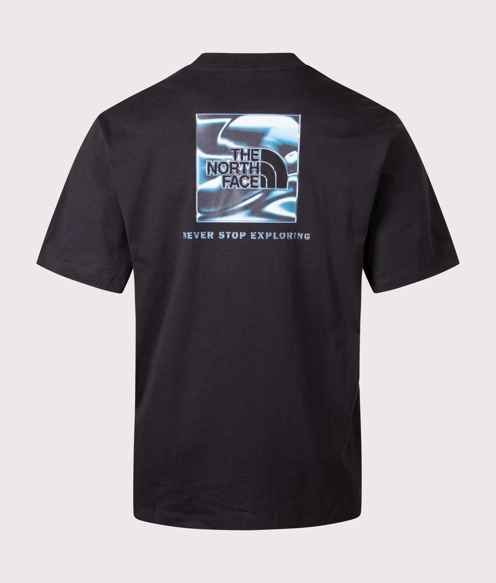 The North Face Oversized Liquid NSE Box Graphic T-Shirt in TNF Black at EQVVS Menswear. Back shot.