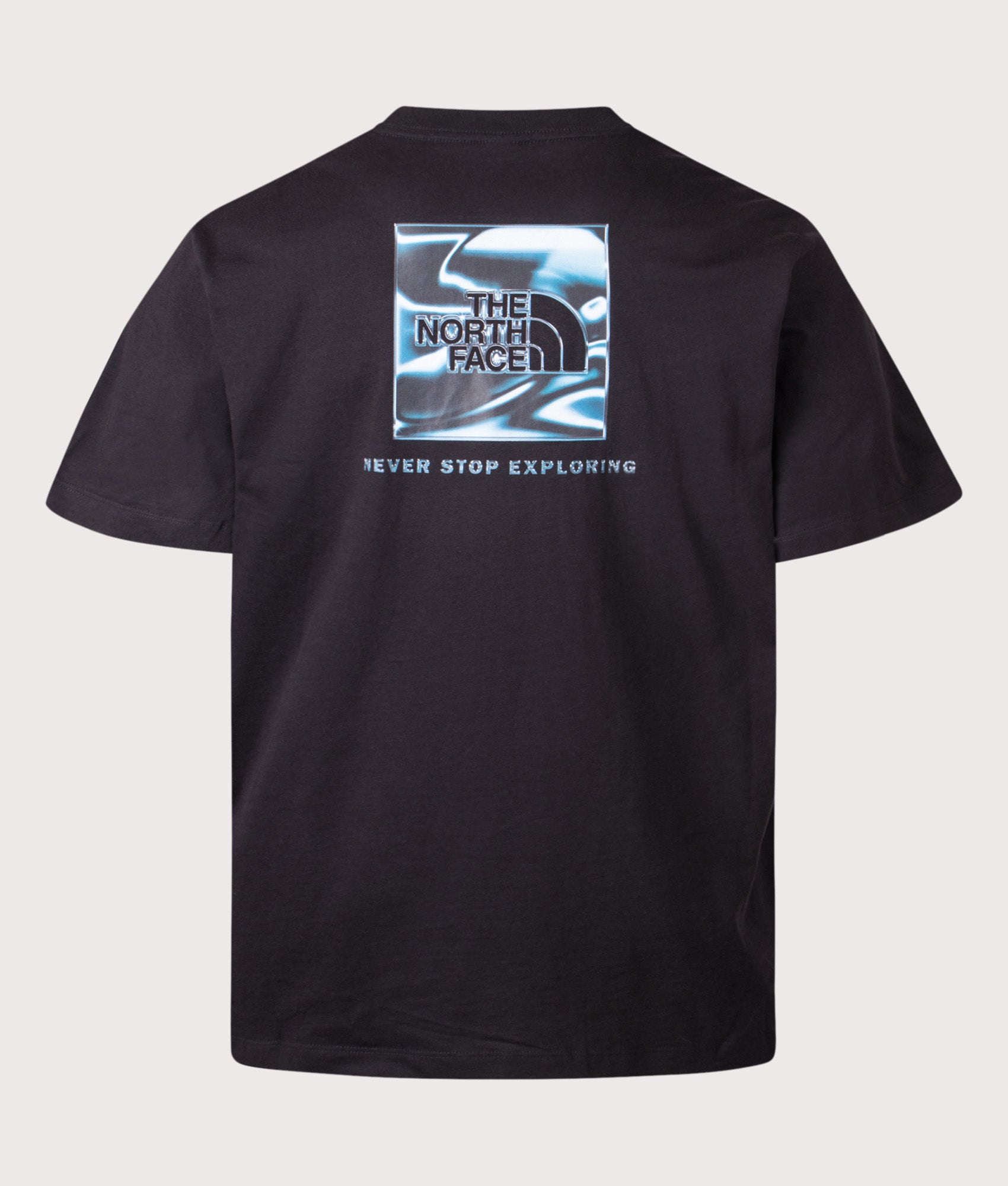 The North Face Oversized Liquid NSE Box Graphic T-Shirt in TNF Black at EQVVS Menswear. Back shot.