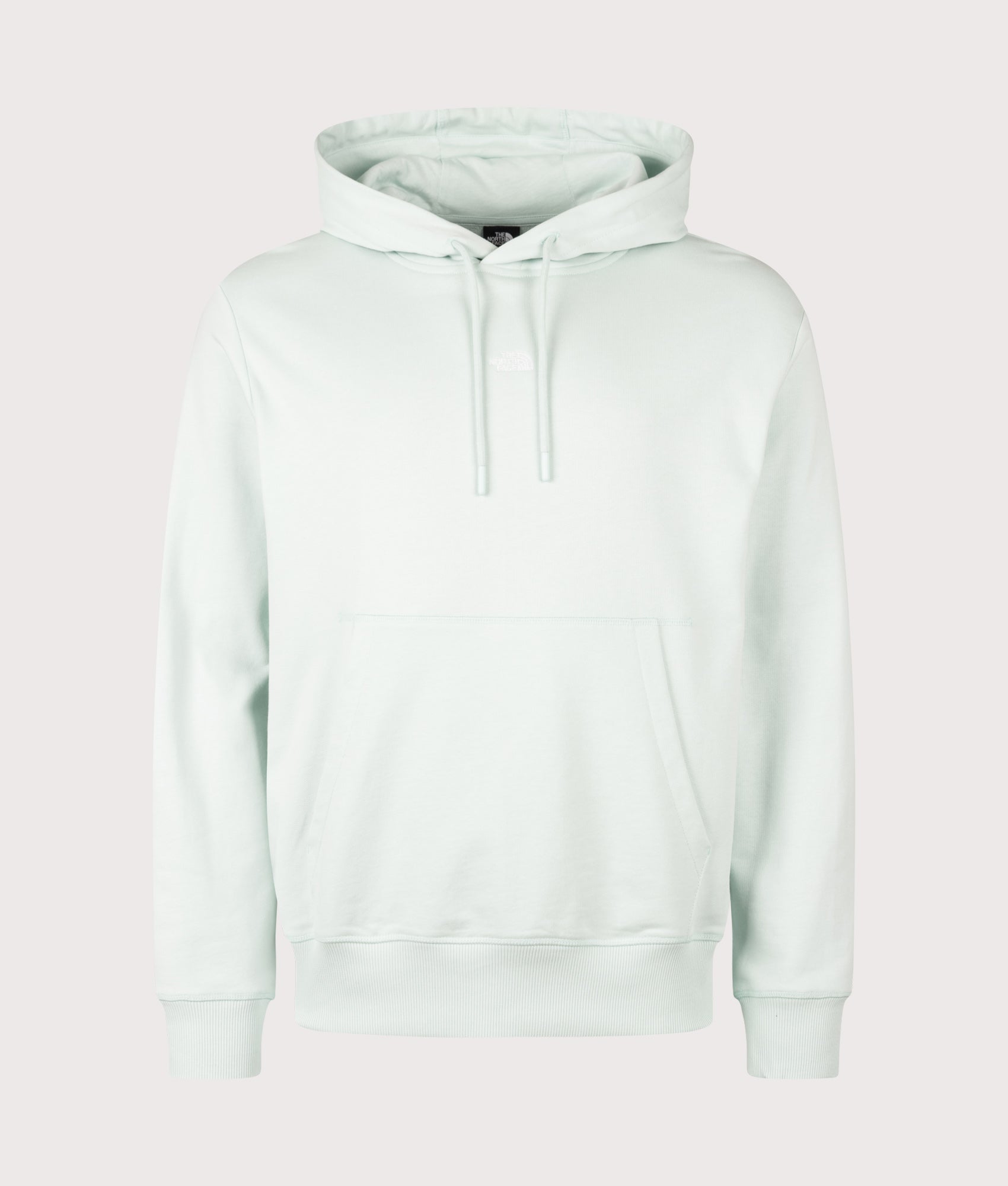 Relaxed Fit Essential Hoodie in Opal Frost by The North Face. Shot by EQVVS. Front shot.
