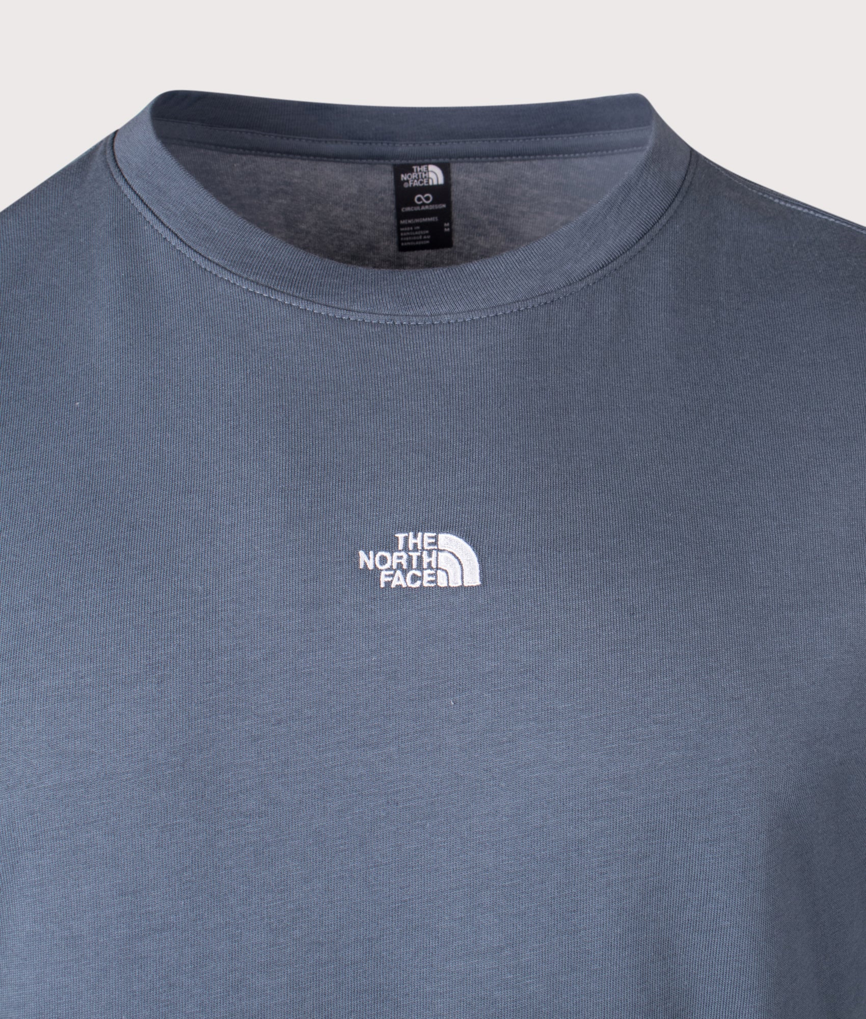 Relaxed Fit Essential T-Shirt in Granite Grey by The North Face. Front Detail shot. Shot By EQVVS.