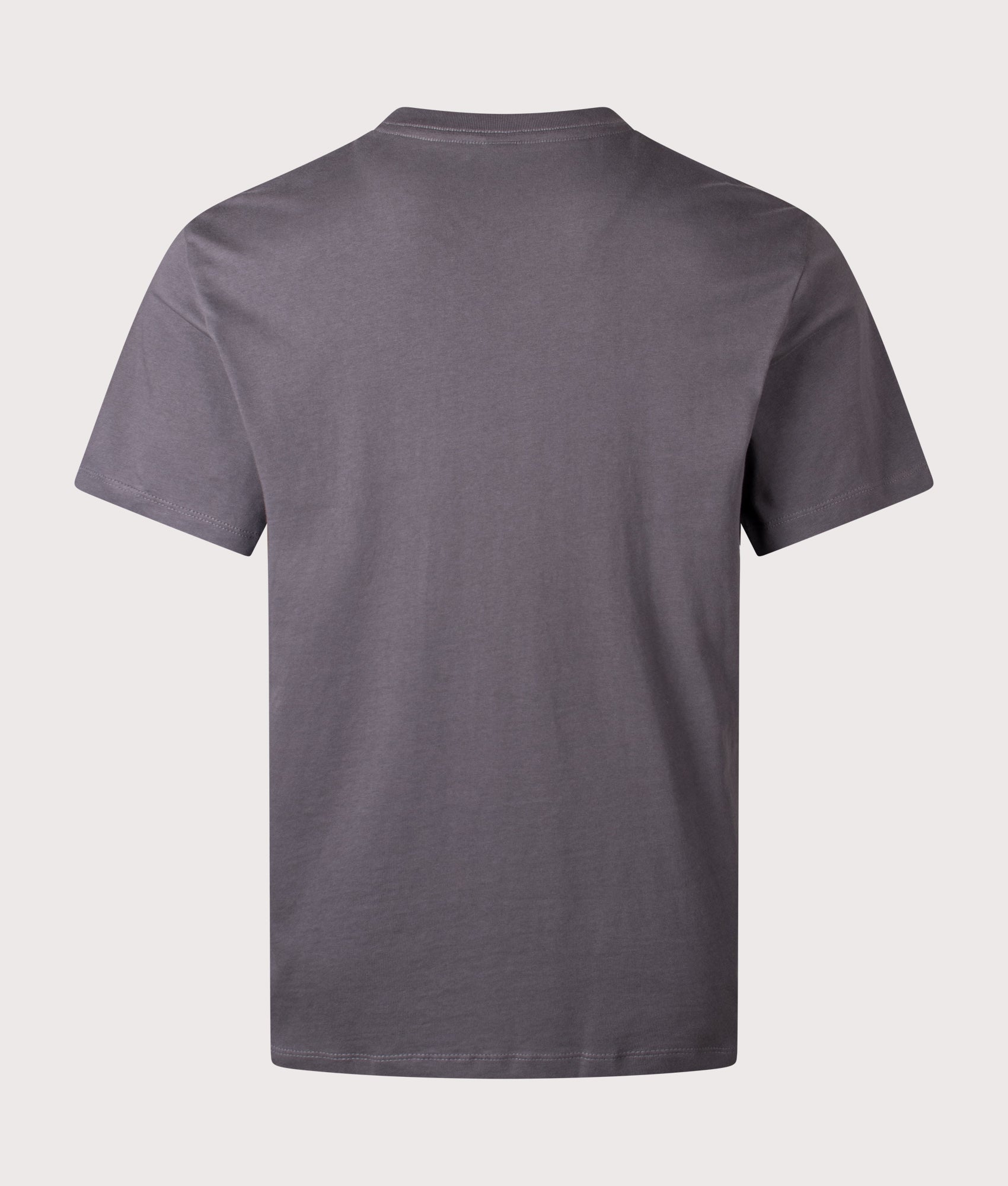 Relaxed Fit Essential T-Shirt in Anthracite Grey by The North Face. Back shot. Shot By EQVVS.