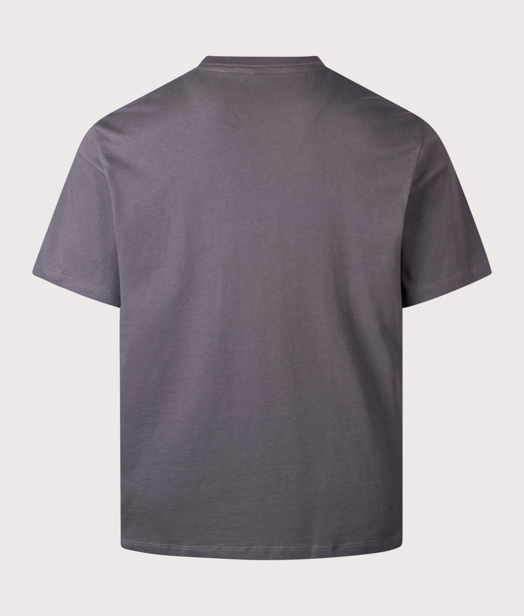 The North Face Relaxed Fit Essential T-Shirt in Anthracite Grey at EQVVS Menswear. Back shot.