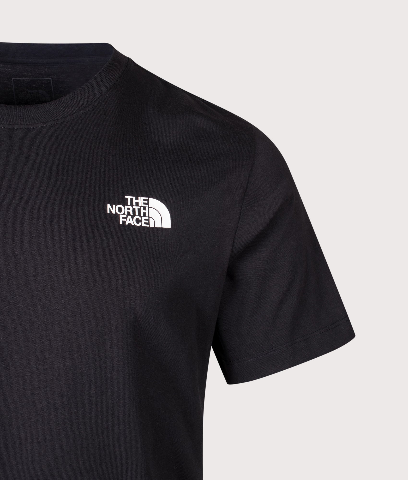The North Face Regular Fit NSE Box Celebration T-Shirt in Black at EQVVS Menswear.Detail shot.