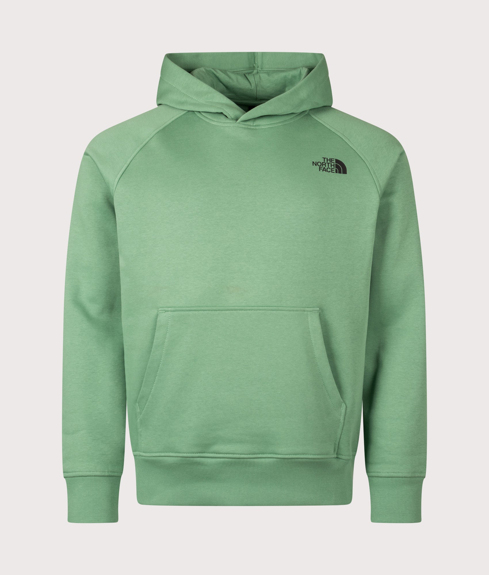 The North Face Raglan NSE Box Hoodie in Dimmed Algae at EQVVS Menswear. Front shot.