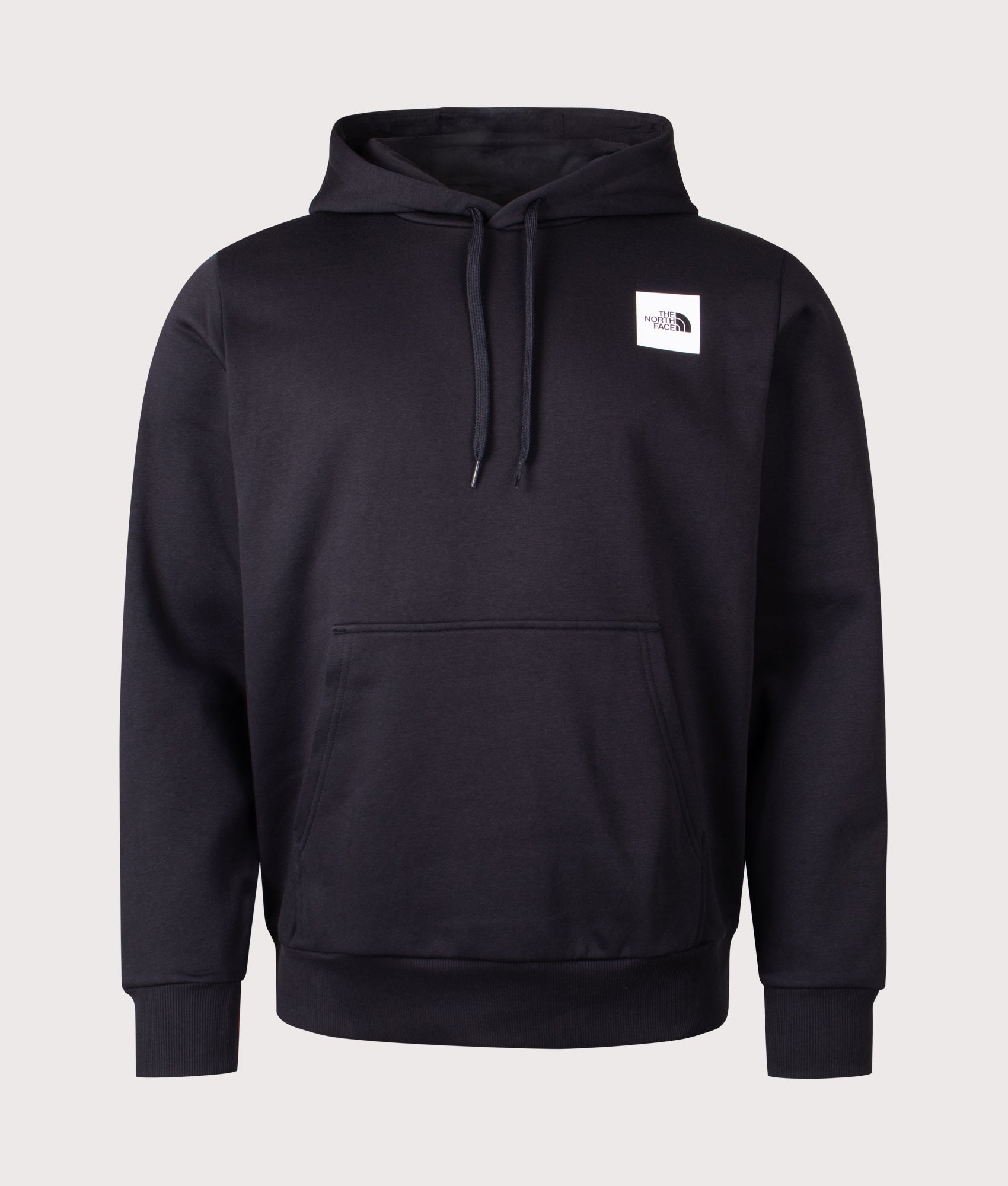 The North Face Evolution Box Hoodie in TNF Black at EQVVS Menswear. Front shot.