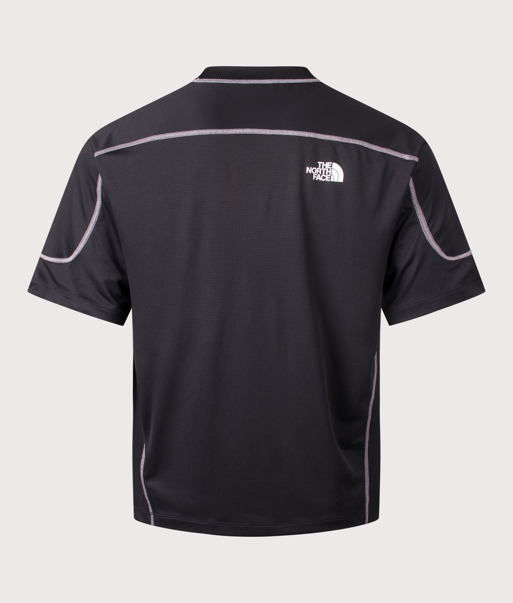 The North Face Relaxed Fit NSE Lightrange T-Shirt in TNF Black at EQVVS Menswear. Back shot.