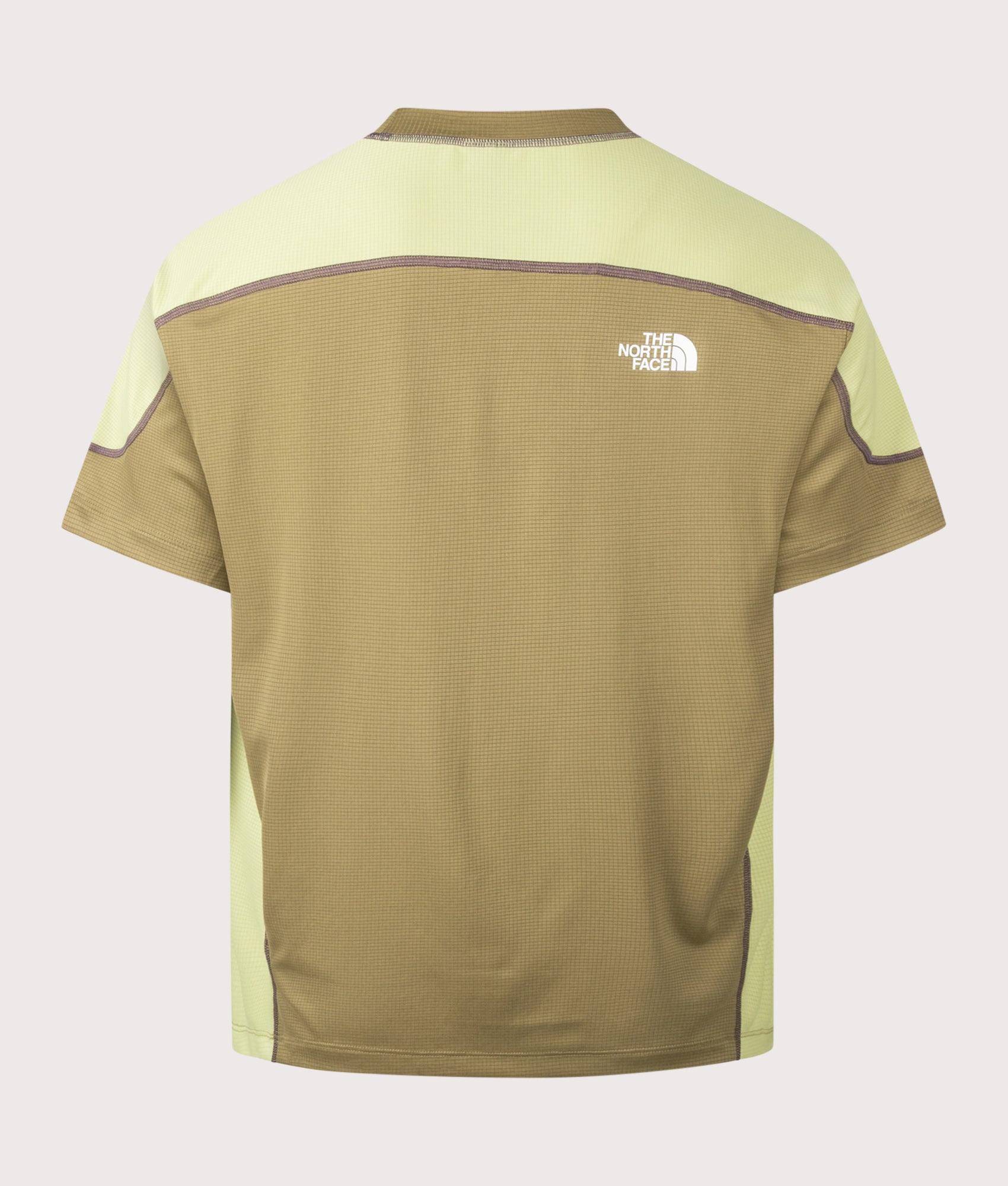 The North Face Relaxed Fit NSE Lightrange T-Shirt in Cedar and Pear at EQVVS Menswear. Back shot.