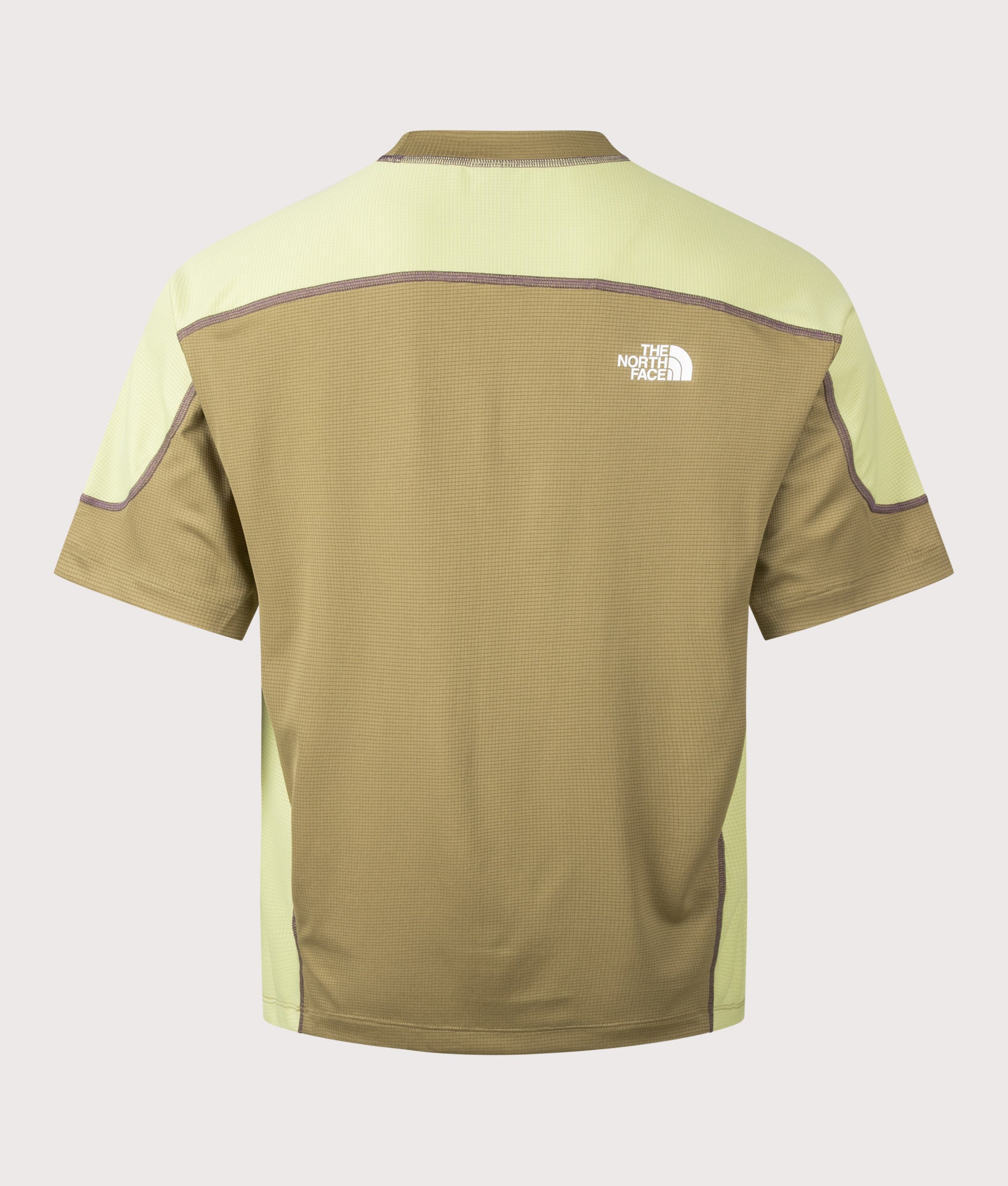 The North Face Relaxed Fit NSE Lightrange T-Shirt in Cedar and Pear at EQVVS Menswear. Back shot.