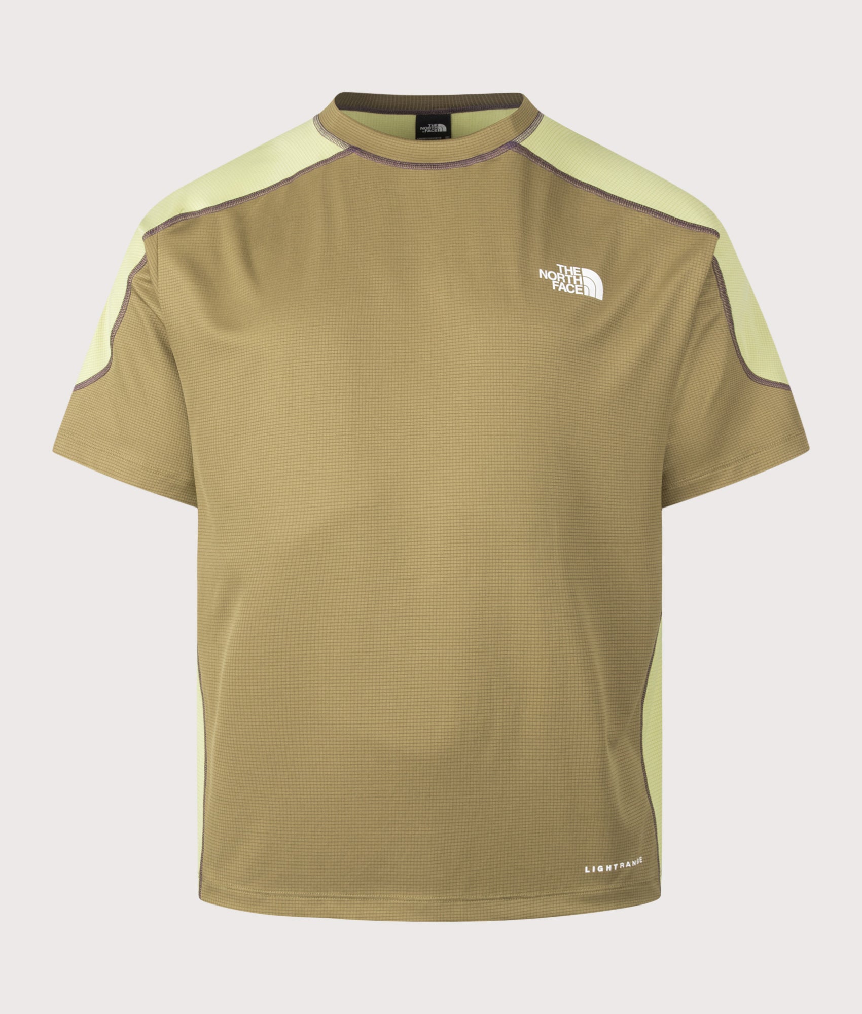 The North Face Relaxed Fit NSE Lightrange T-Shirt in Cedar and Pear at EQVVS Menswear. Front shot.