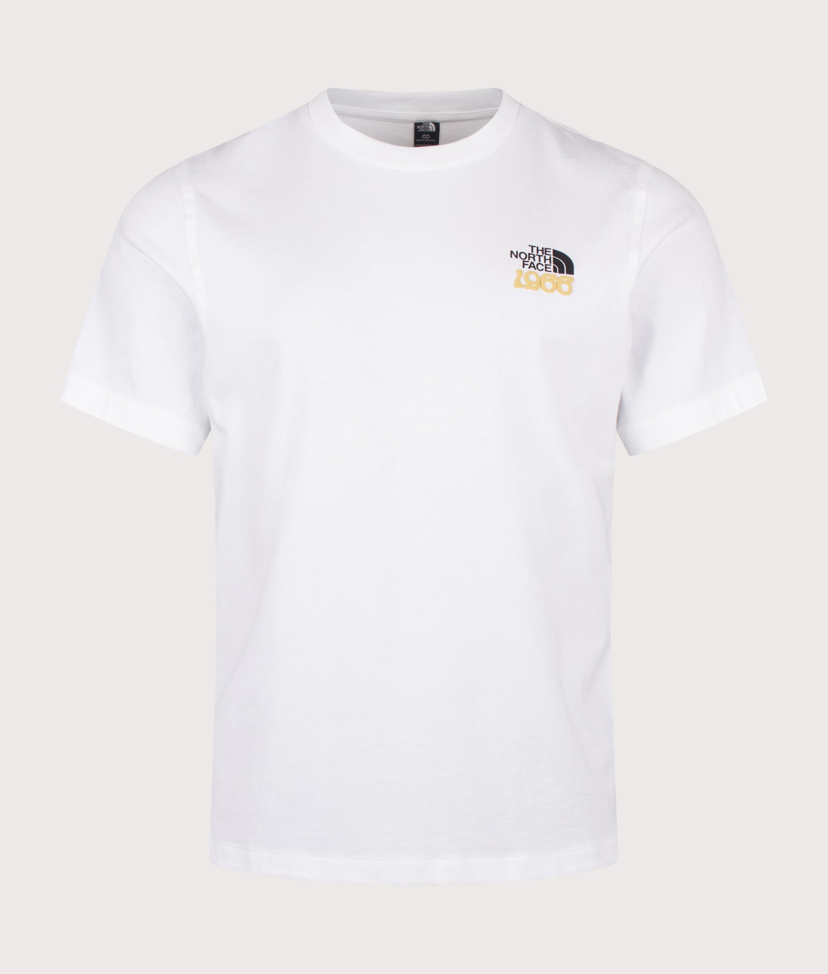 The North Face Relaxed Fit 1966 TNF T-Shirt in TNF White at EQVVS Menswear. Front shot.