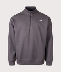 Relaxed Fit Essential Quarter Zip Sweatshirt: RHI1 Anthracite Grey 