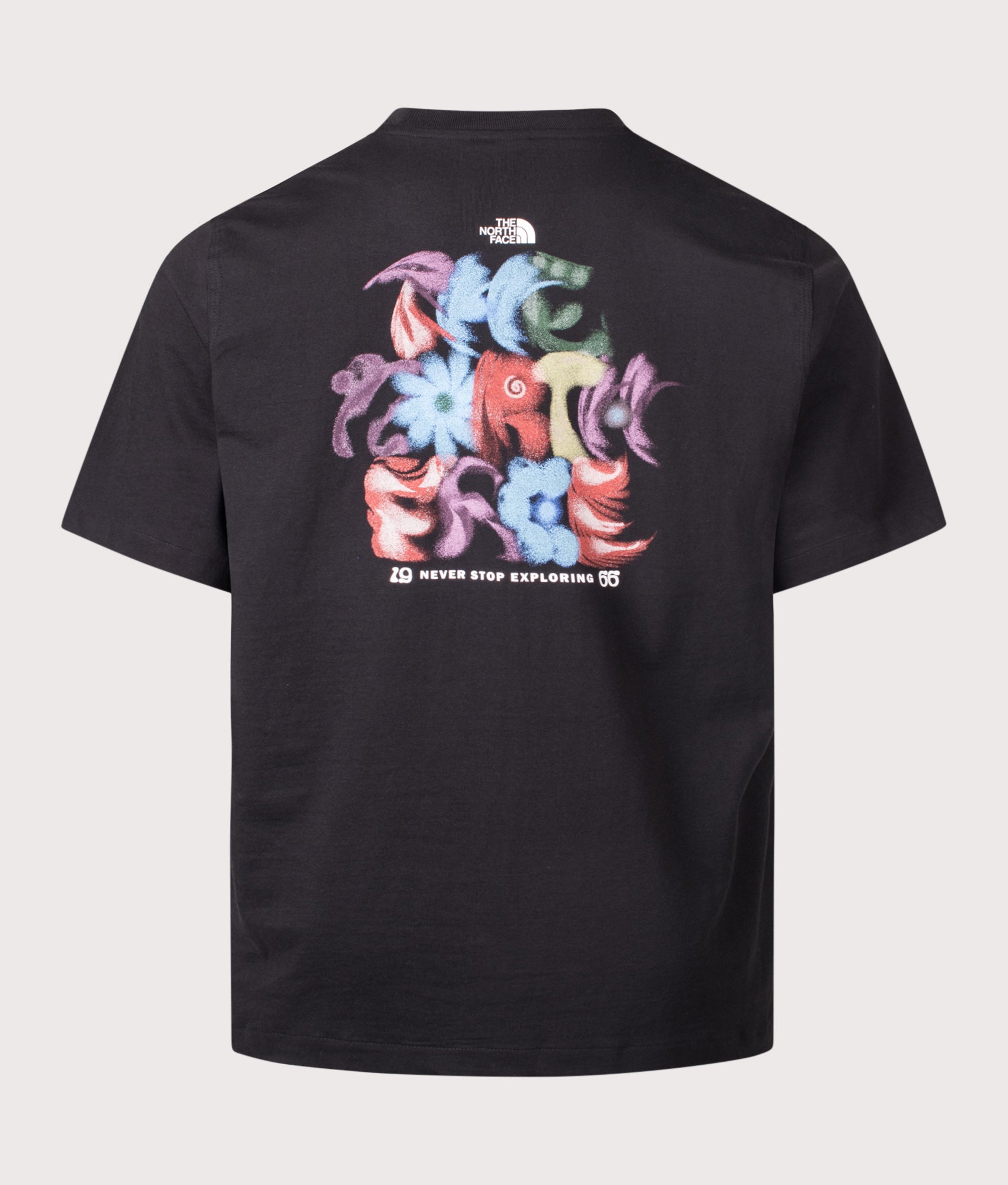 The North Face Relaxed Fit 1966 TNF T-Shirt in TNF Black at EQVVS Menswear. Back shot.