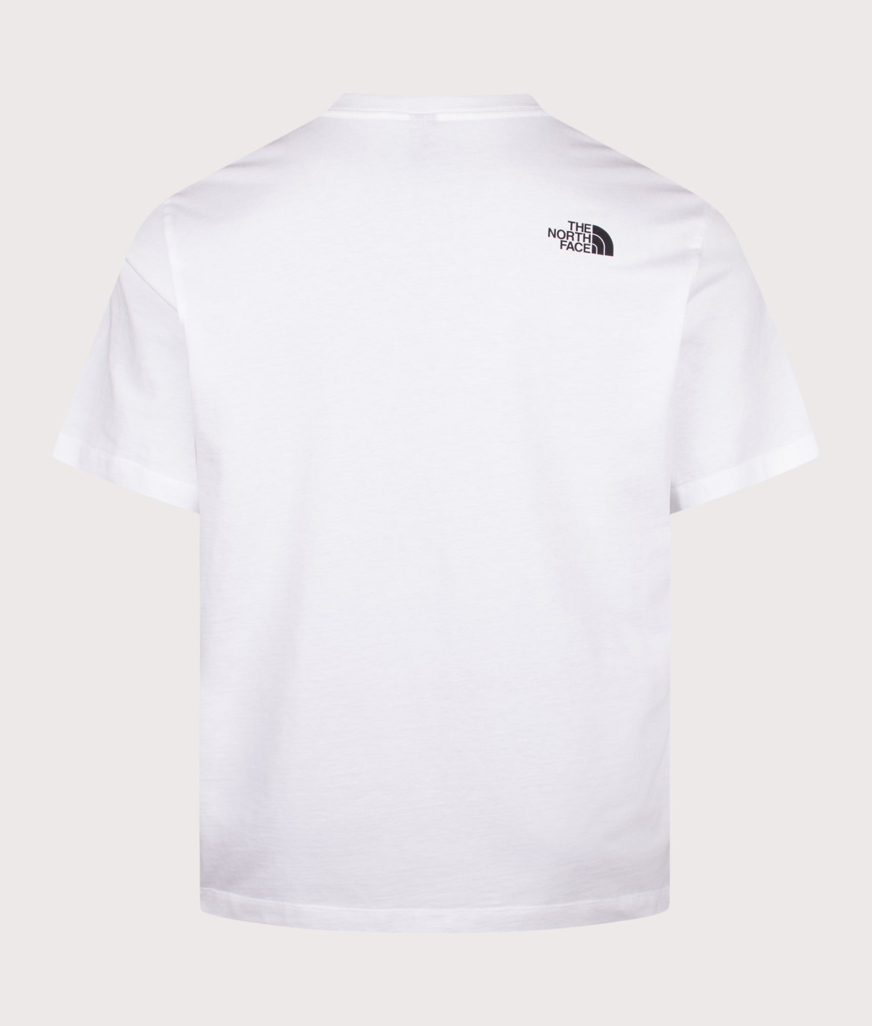 The North Face Relaxed Fit Mountain Logo T-Shirt in TNF White at EQVVS Menswear. Back shot.
