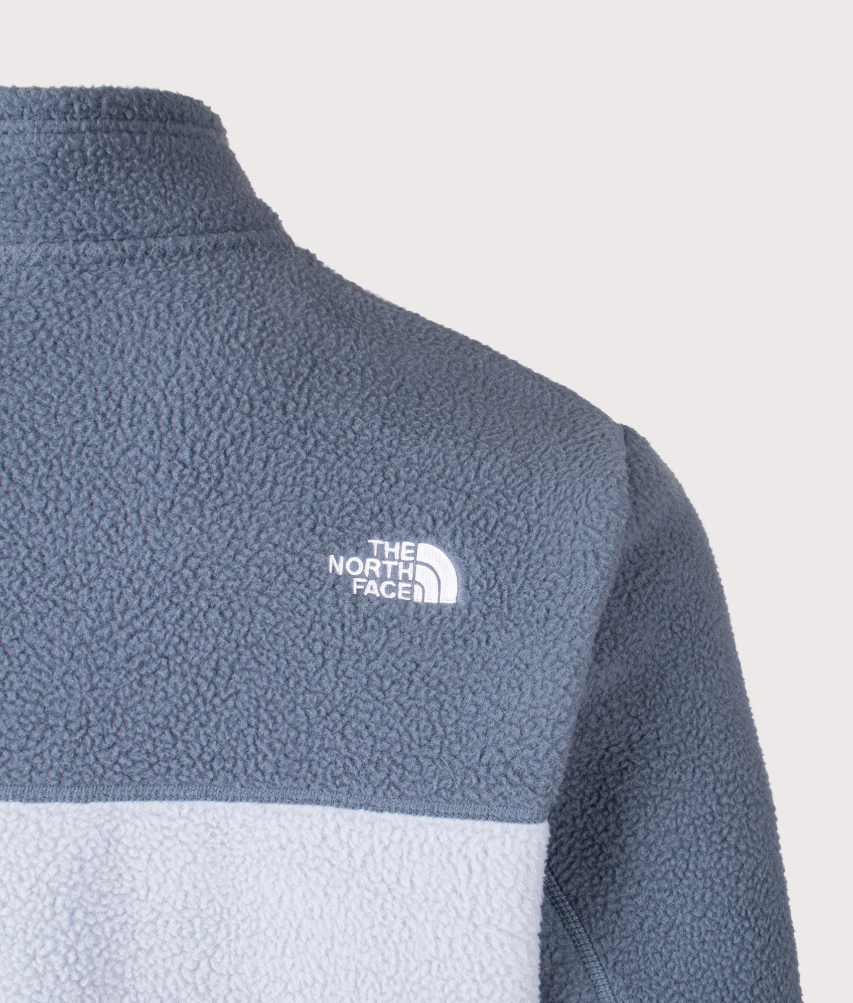 The North Face Yumiori Zip Through Fleece in Frost Grey, Granite Grey and Endless Dusk at EQVVS Menswear. Back shot.