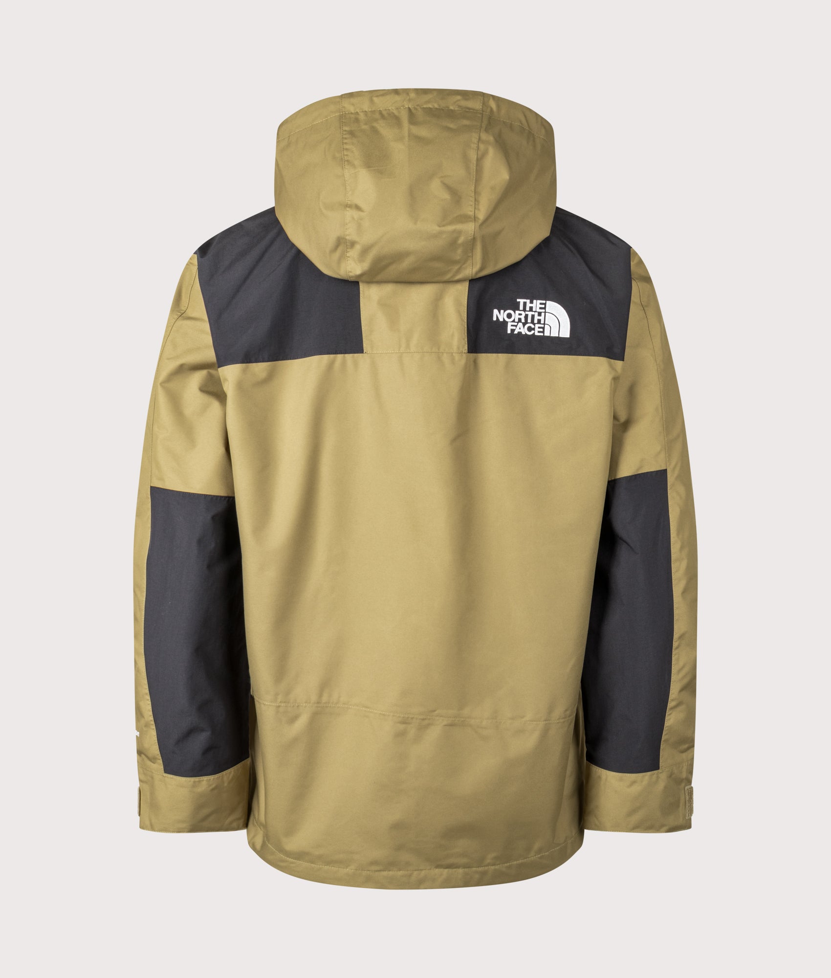 The North Face Relaxed Fit Reign On Jacket in Cedar and TNF Black at EQVVS Menswear. Back shot.