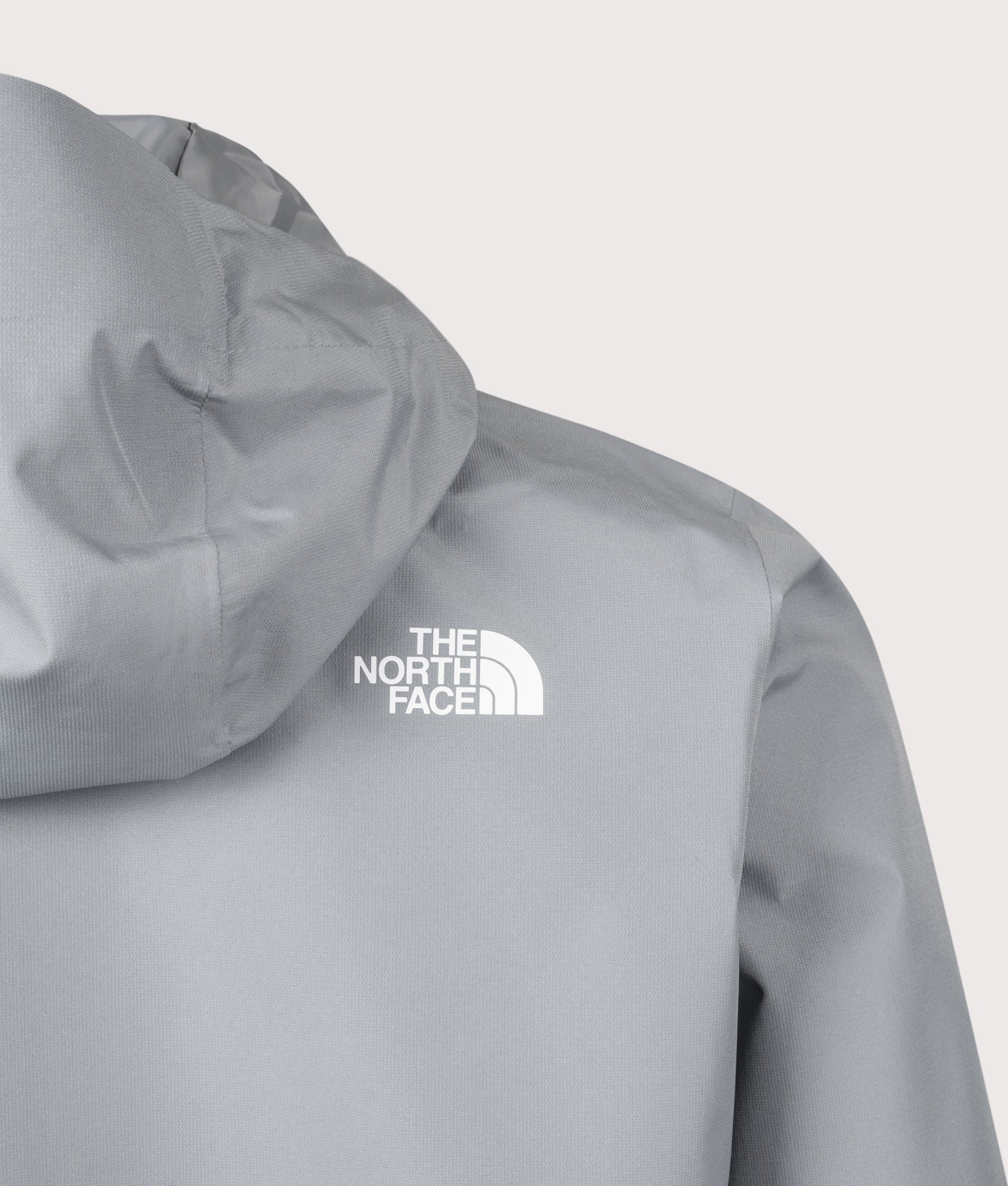 The North Face Quest DryVent™ Jacket in Monument Grey at EQVVS Menswear. Back detail shot.