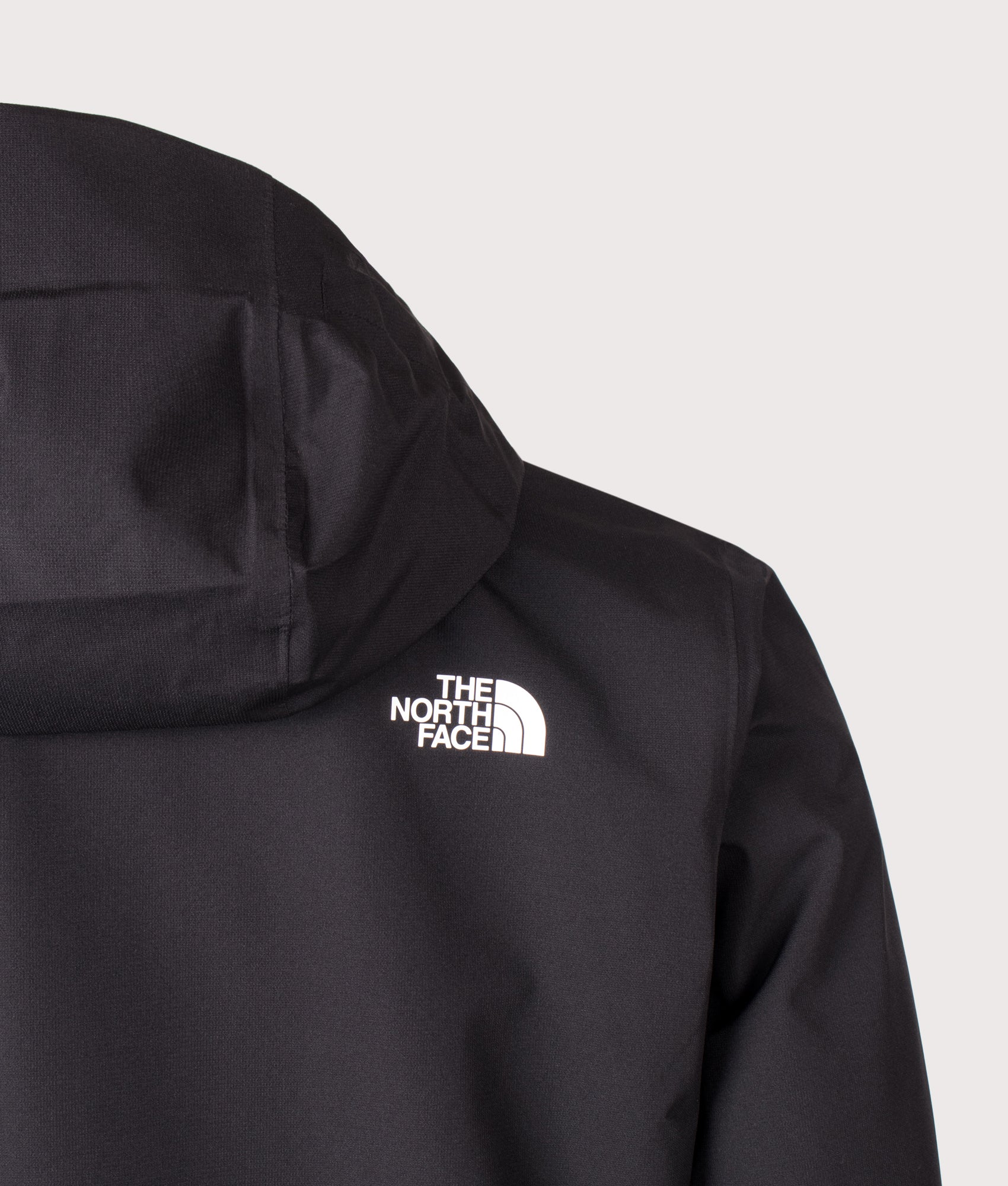 The North Face Regular Fit Quest DryVent™ Jacket in TNF Black at EQVVS Menswear. Back detail shot.