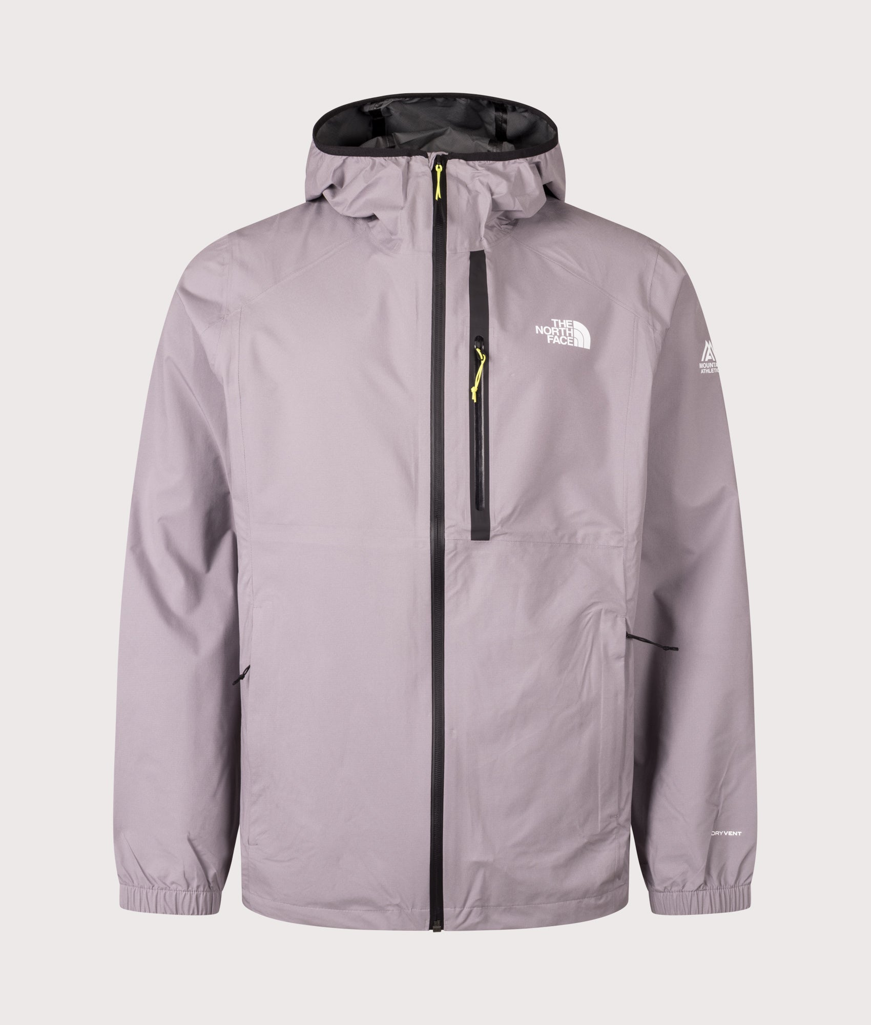 The North Face Rainlit Hooded Jacket in  Transcendent Grey at EQVVS Menswear. Front shot.
