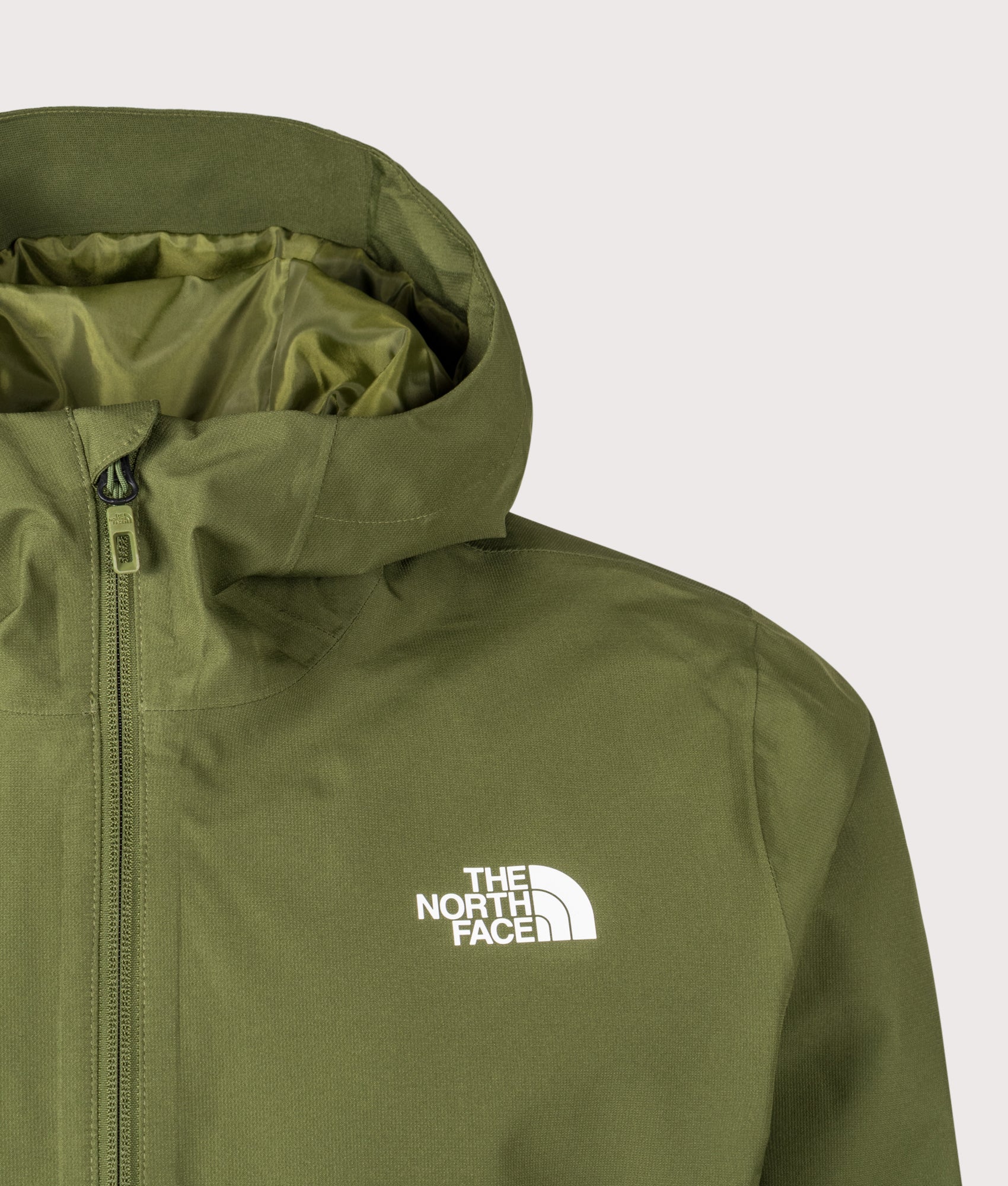 The North Face Quest DryVent™ Jacket, in Woodland Green at EQVVS Menswear. Detail shot.