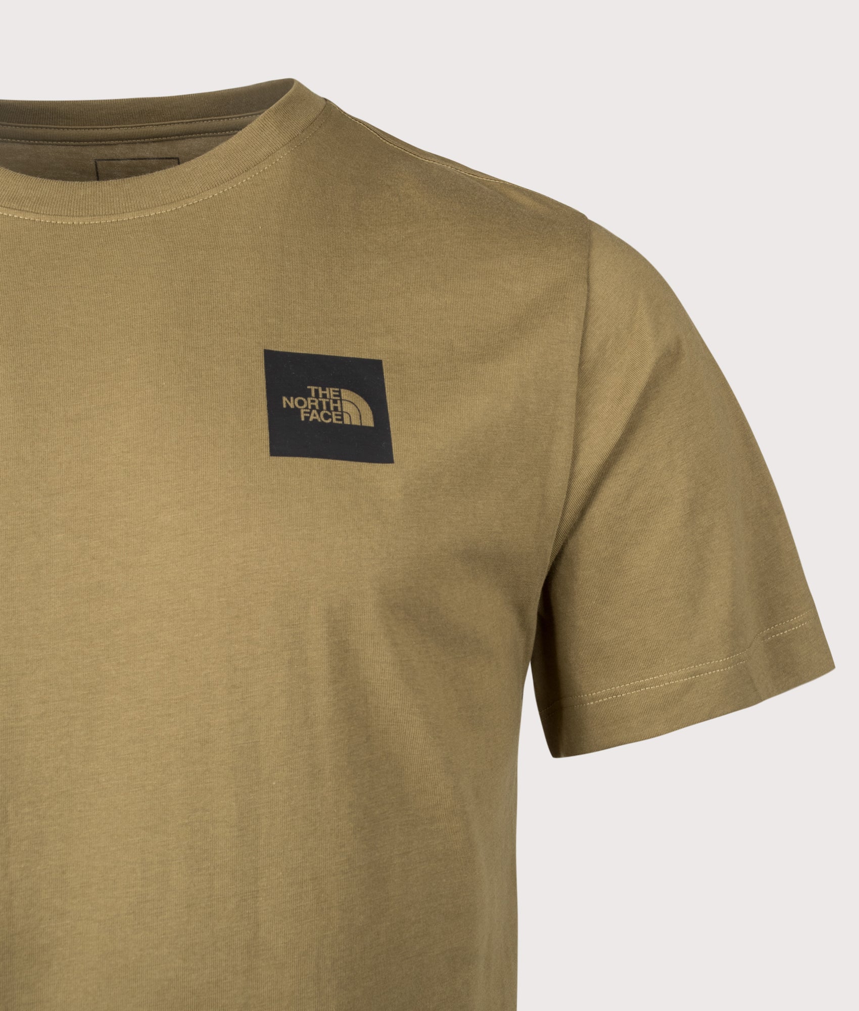 The North Face Evolution Box Half Dome T-Shirt in Cedar at EQVVS Menswear. Front shot. Detail shot.