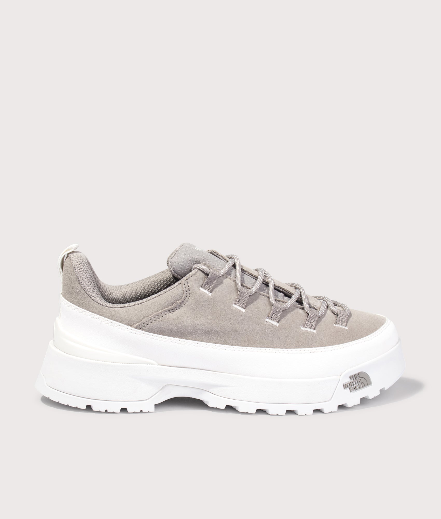 Glenclyffe Urban Low Shoes Stone Slab/White by The North Face. Shot by EQVVS. Front shot.