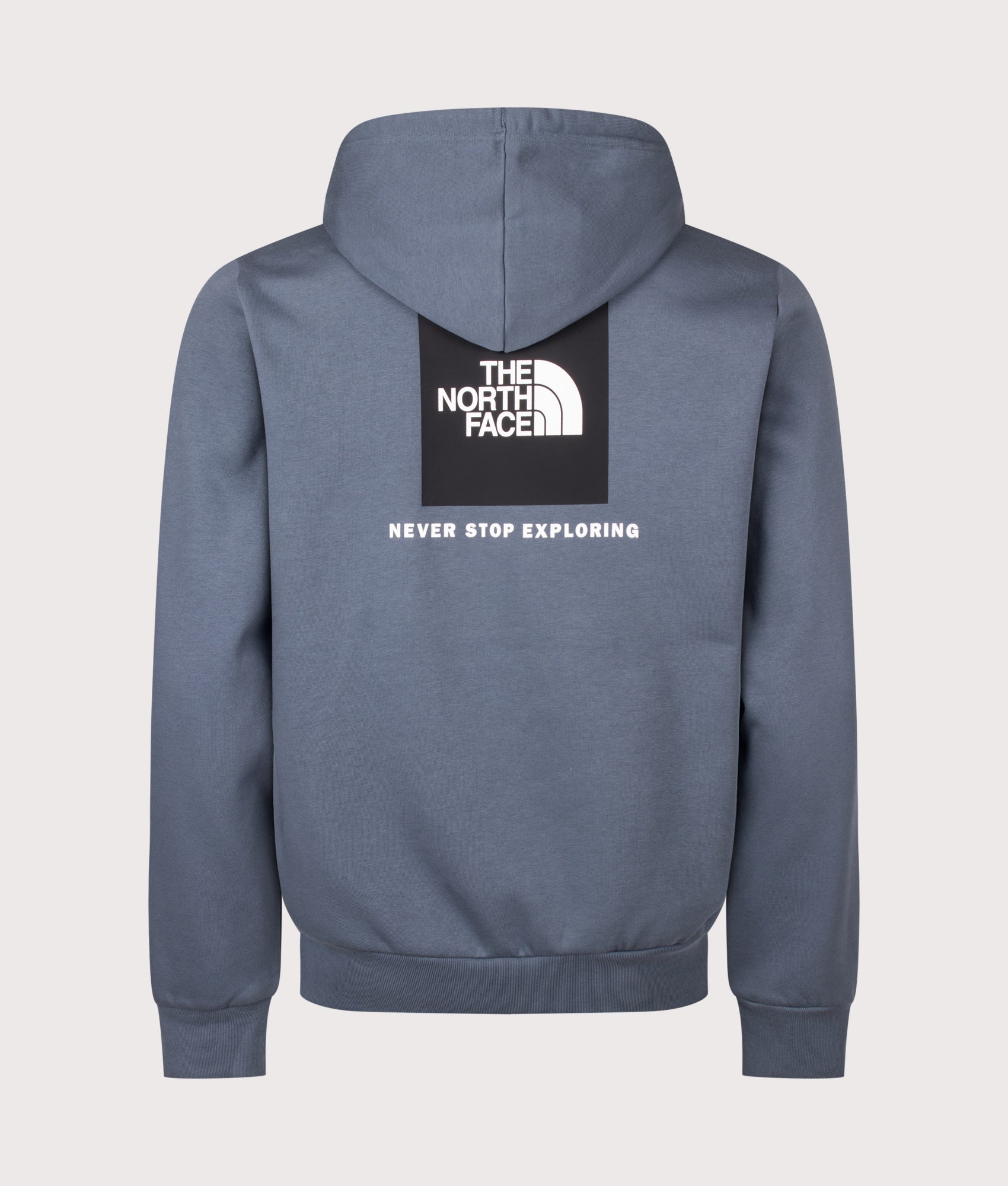 The North Face Regular Fit NSE Evolution Box Hoodie in Granite Grey at EQVVS Menswear. Back shot.