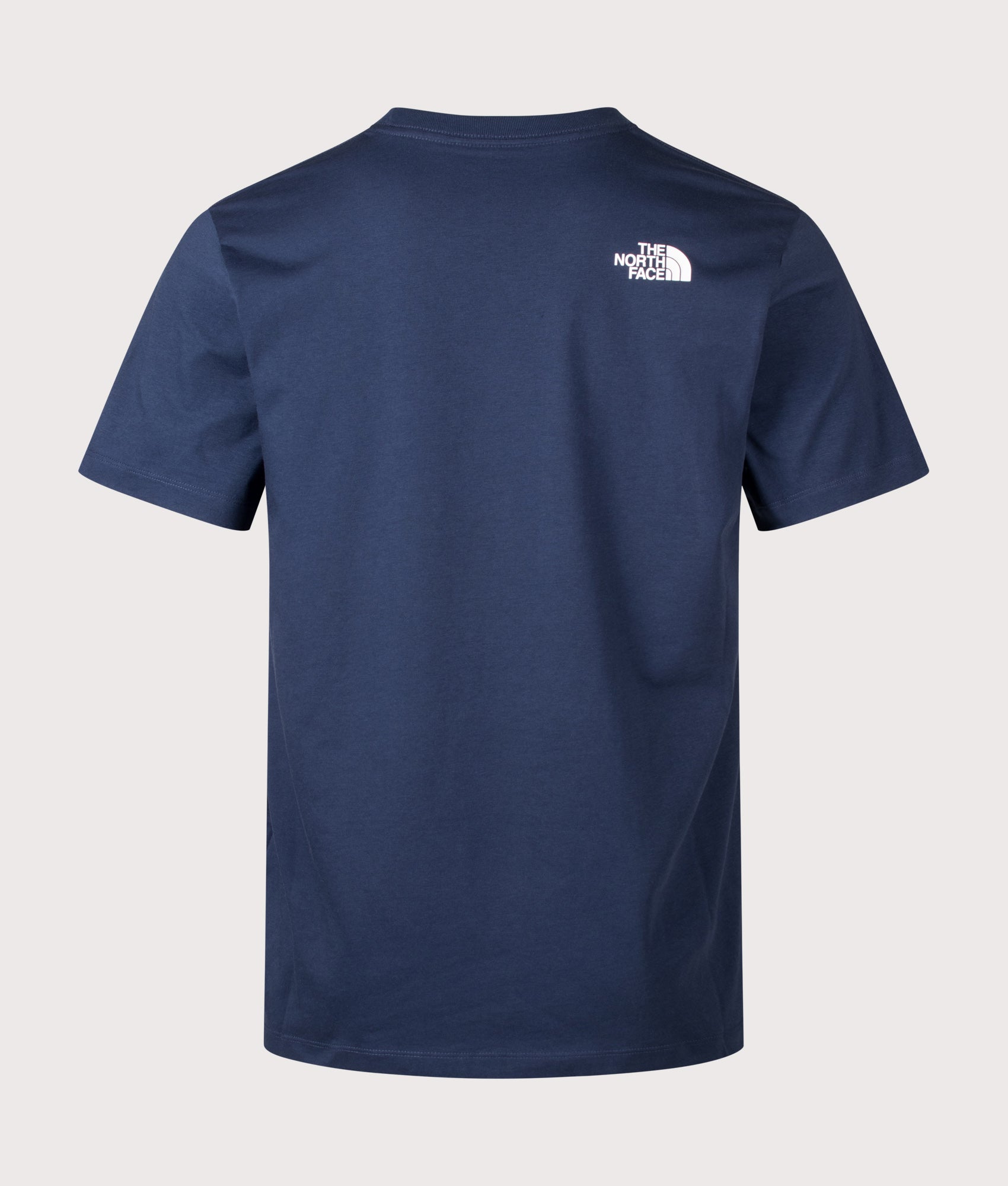 The North Face Regular Fit Evolution Box Half Dome T-Shirt in Summit Navy at EQVVS Menswear. Back shot.