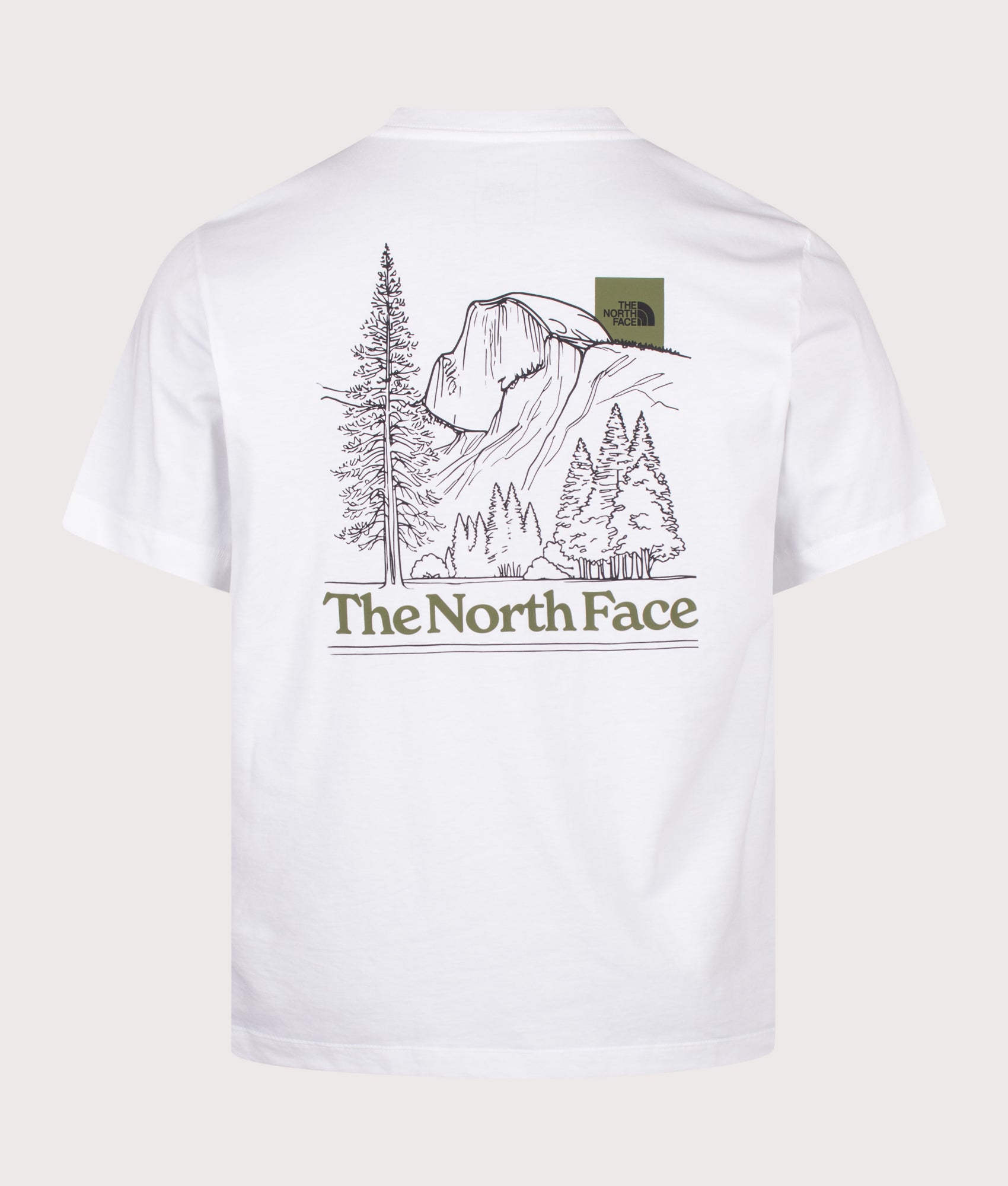 The North Face Regular Fit Monte Graphic T-Shirt in TNF White at EQVVS Menswear. Back shot.
