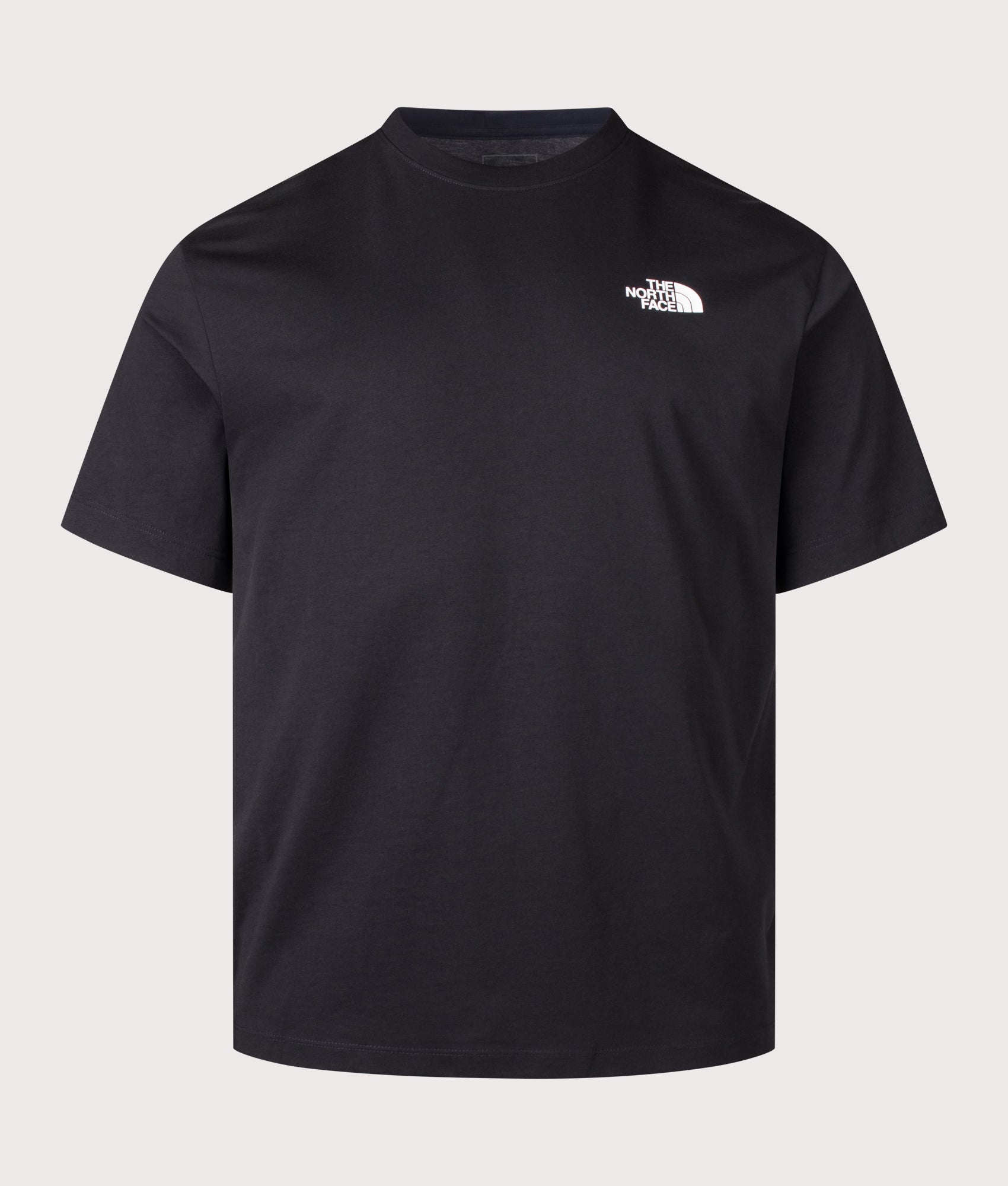 The North Face Regular Fit Vertical Graphic T-Shirt in TNF Black at EQVVS Menswear. Front shot.