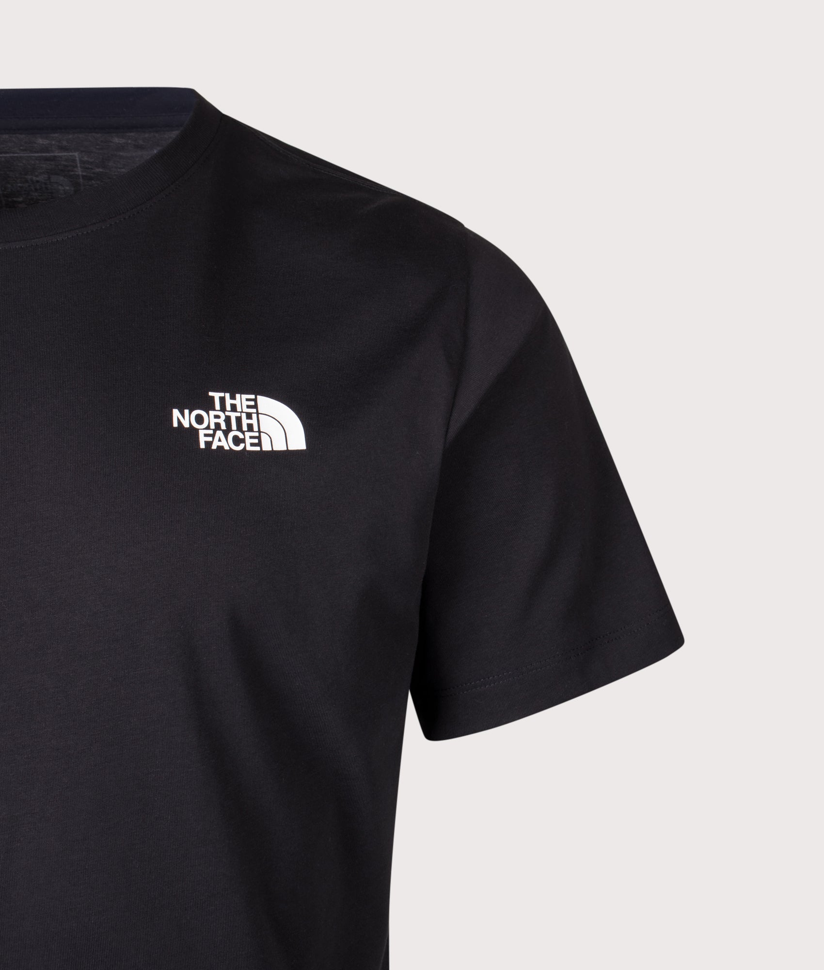 The North Face Regular Fit Vertical Graphic T-Shirt in TNF Black at EQVVS Menswear. Detail shot.