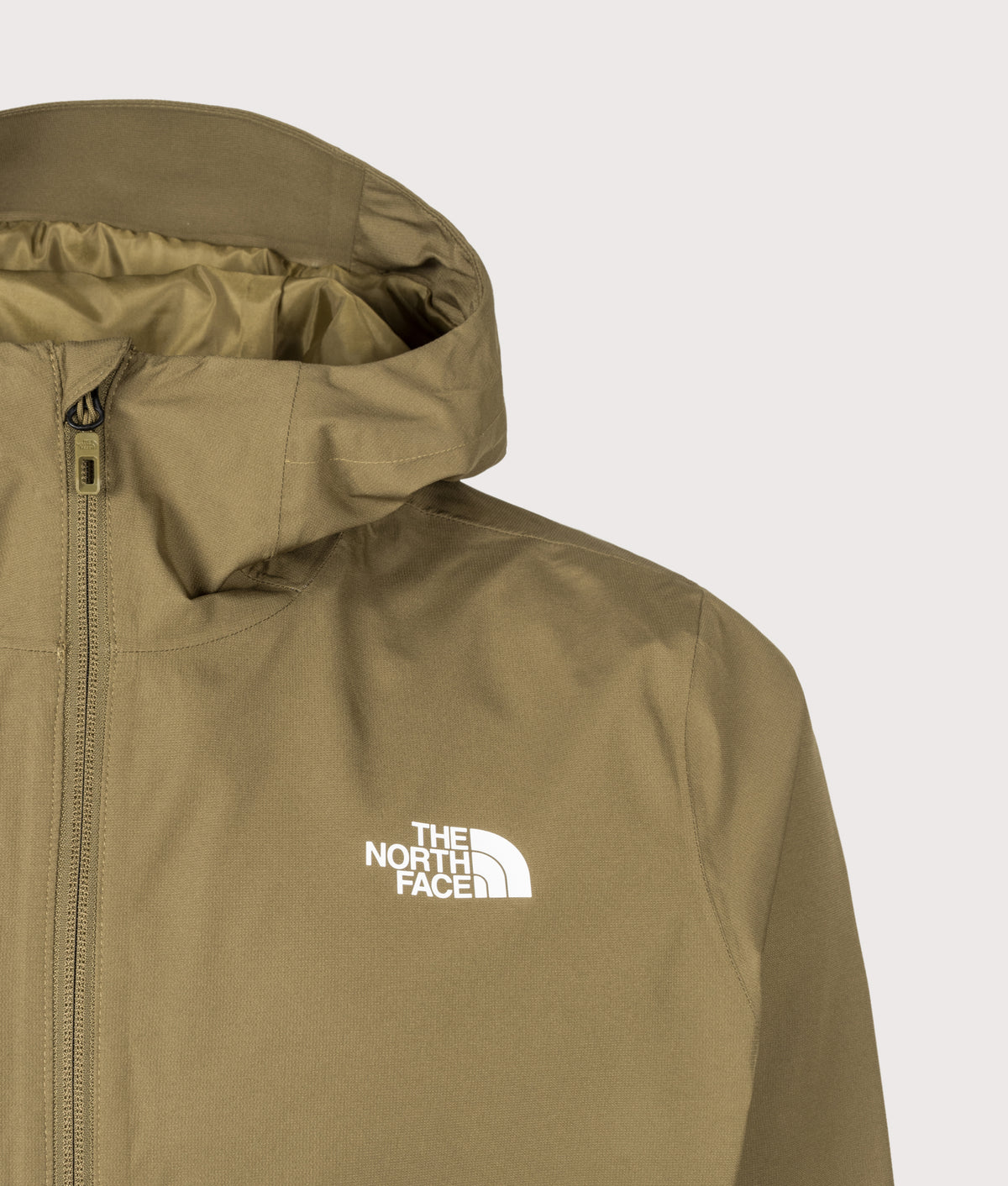 The North Face Regular Fit Quest DryVent™ Jacket from in Caraway Seed at EQVVS Menswear. Detail shot.