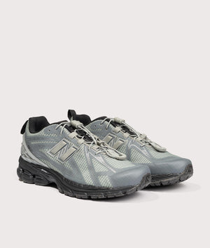 New Balance 19063R in Slate Grey with Black Cement at EQVVS Menswear. Angled front shot.