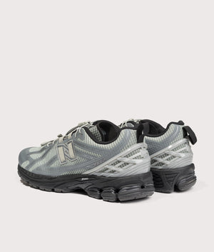 New Balance 19063R in Slate Grey with Black Cement at EQVVS Menswear. Angled back shot.